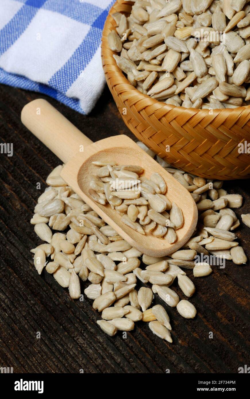 Sunflower seeds, kernels, seeds, seedlings, hulled, sunflower Stock