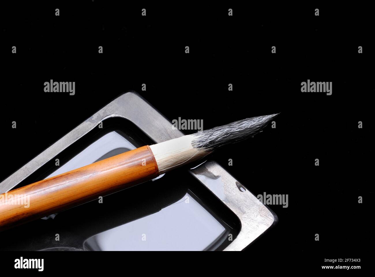 Brush and rubbing stone, calligraphy, calligraphy brush, calligraphy