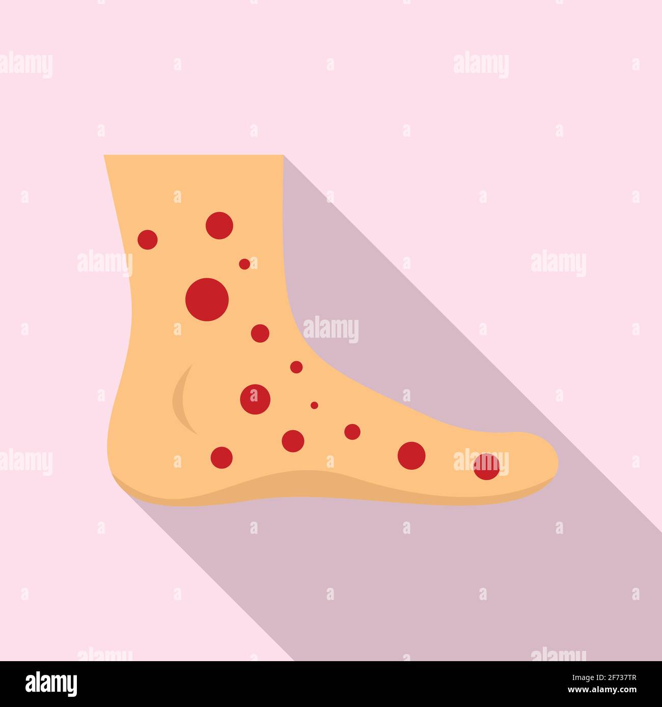 Foot measles icon, flat style Stock Vector