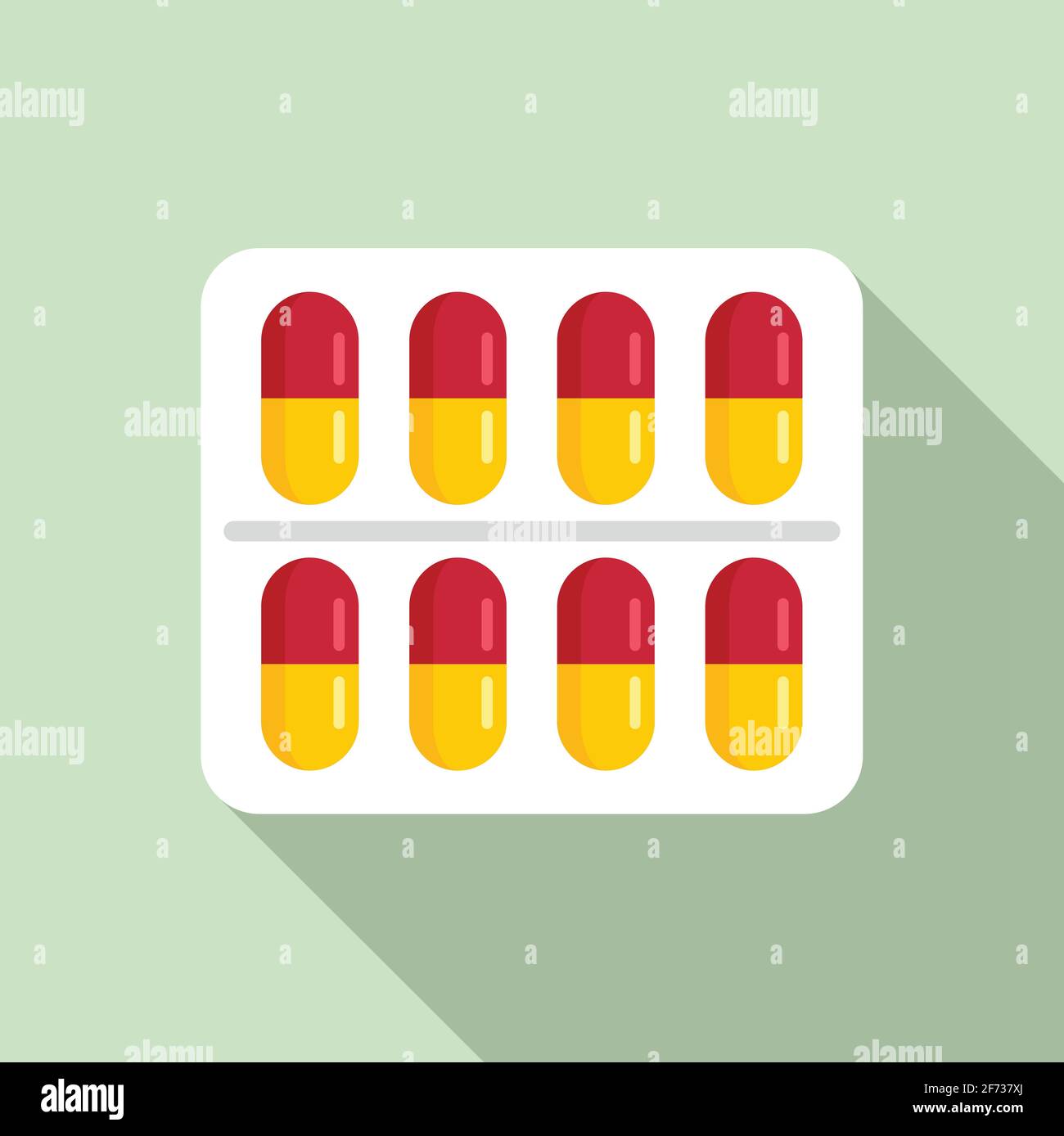 Measles pills pack icon, flat style Stock Vector