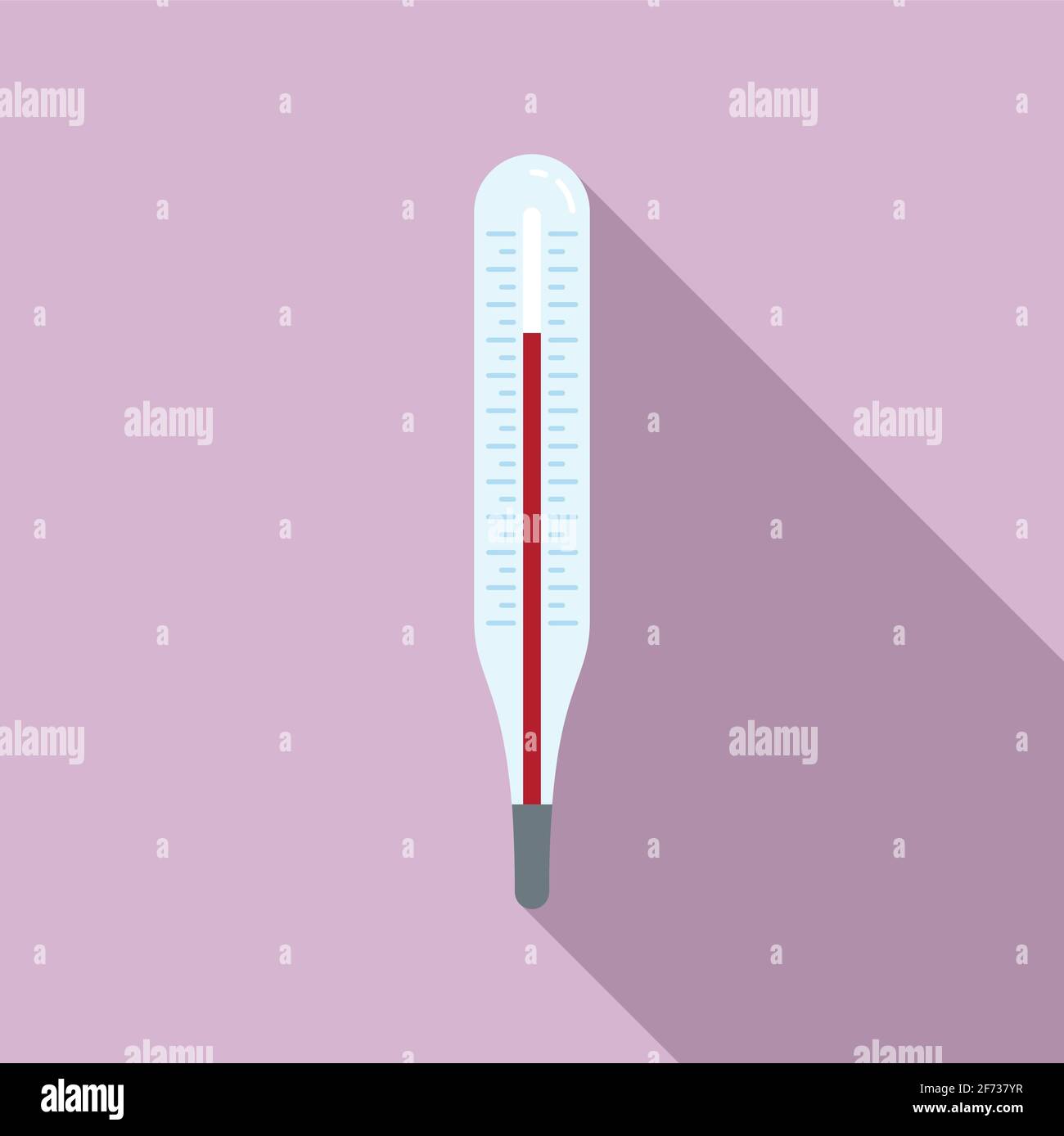 Home medical thermometer icon, flat style Stock Vector