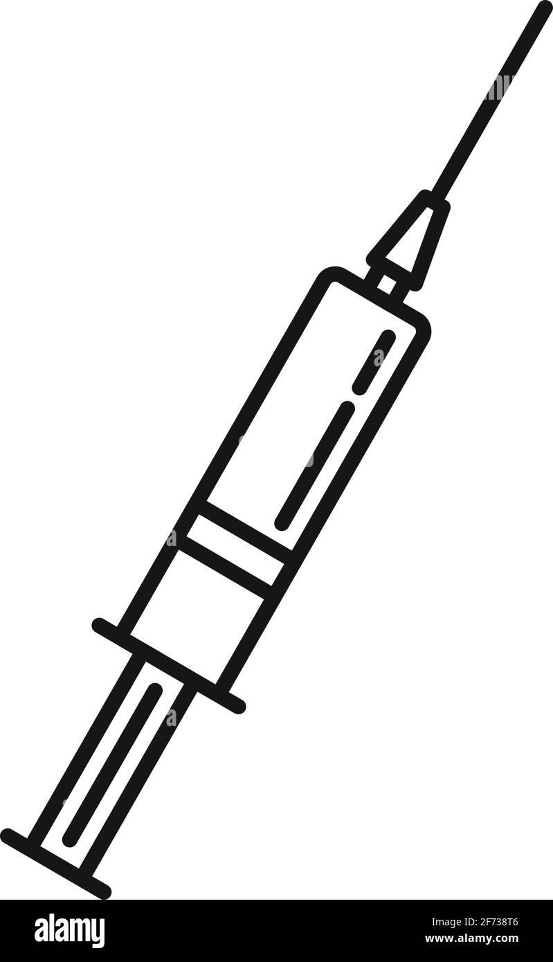Measles syringe icon, outline style Stock Vector