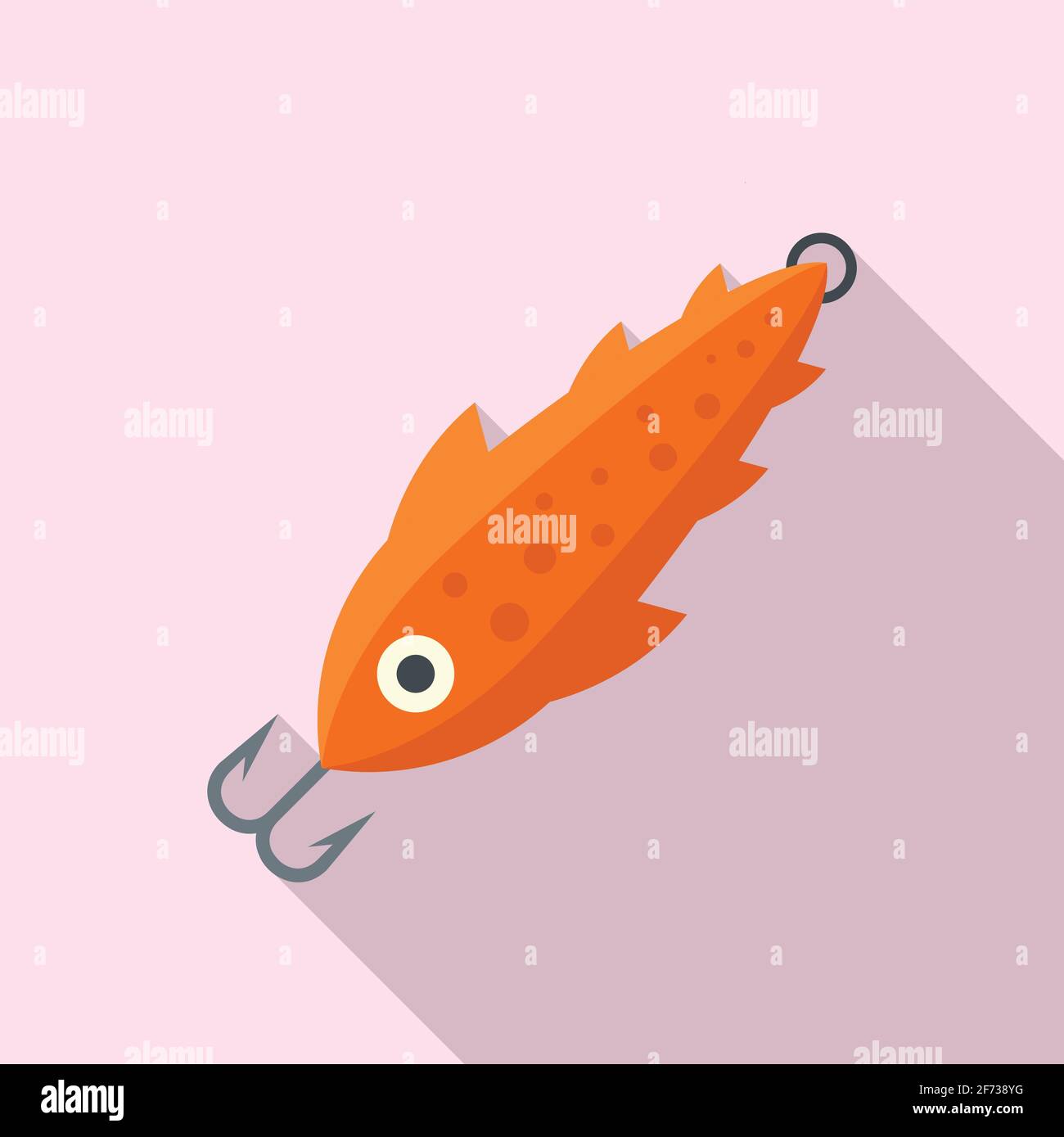 Fish bait diving icon, flat style Stock Vector