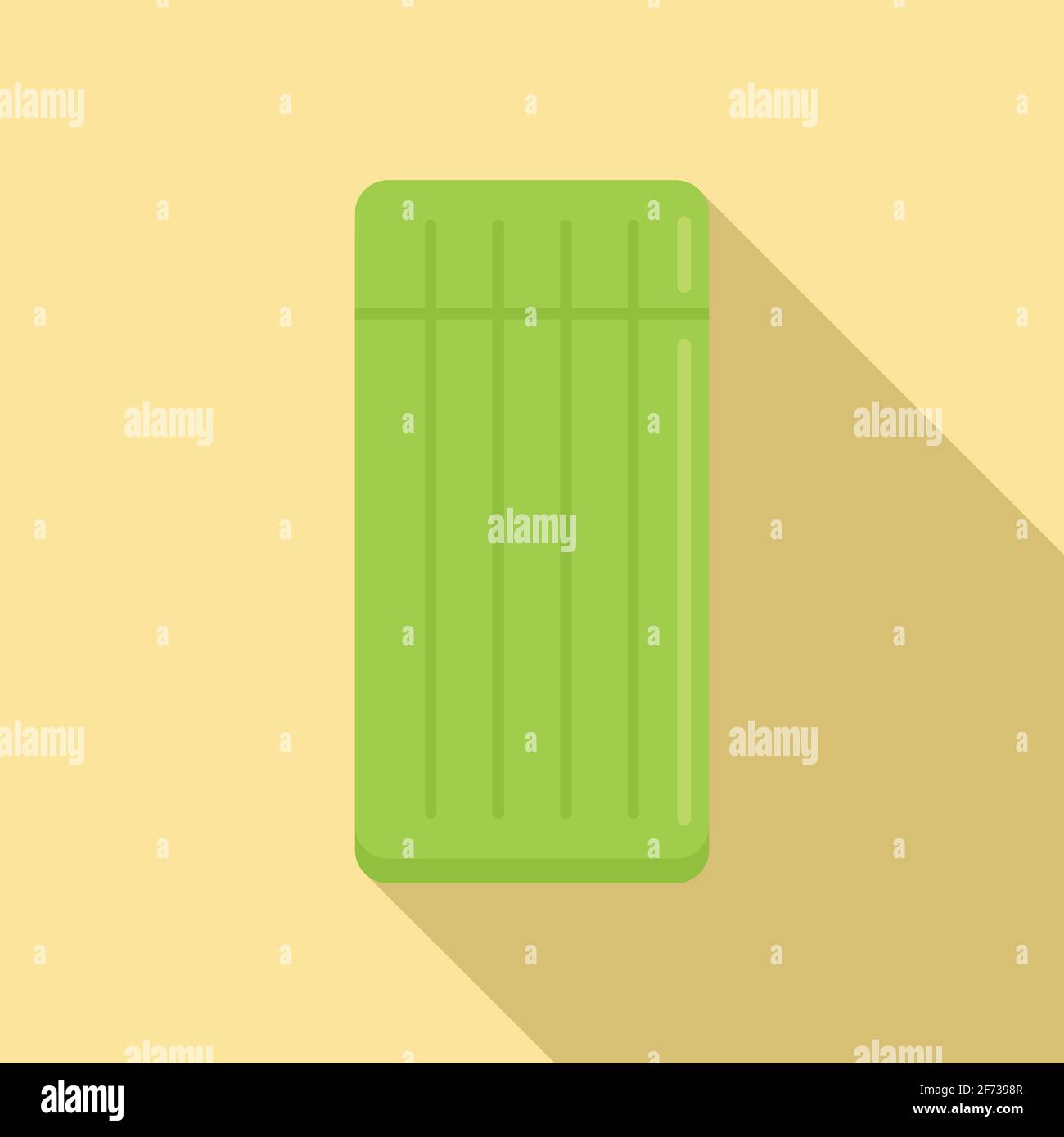 Pillow inflatable mattress icon, flat style Stock Vector