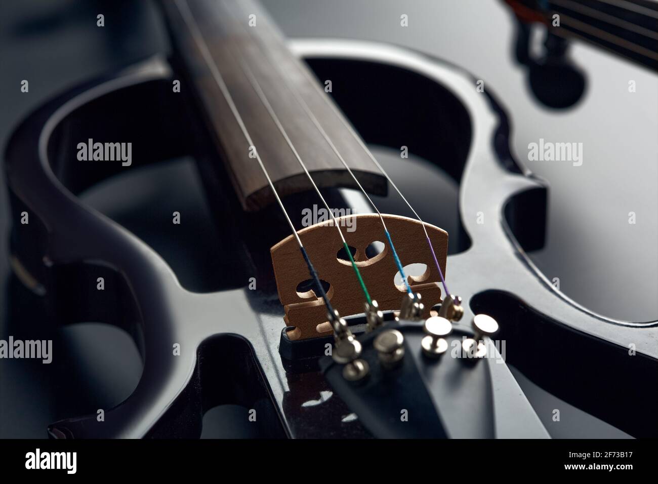 Modern electric violin and bow, closeup view Stock Photo Alamy