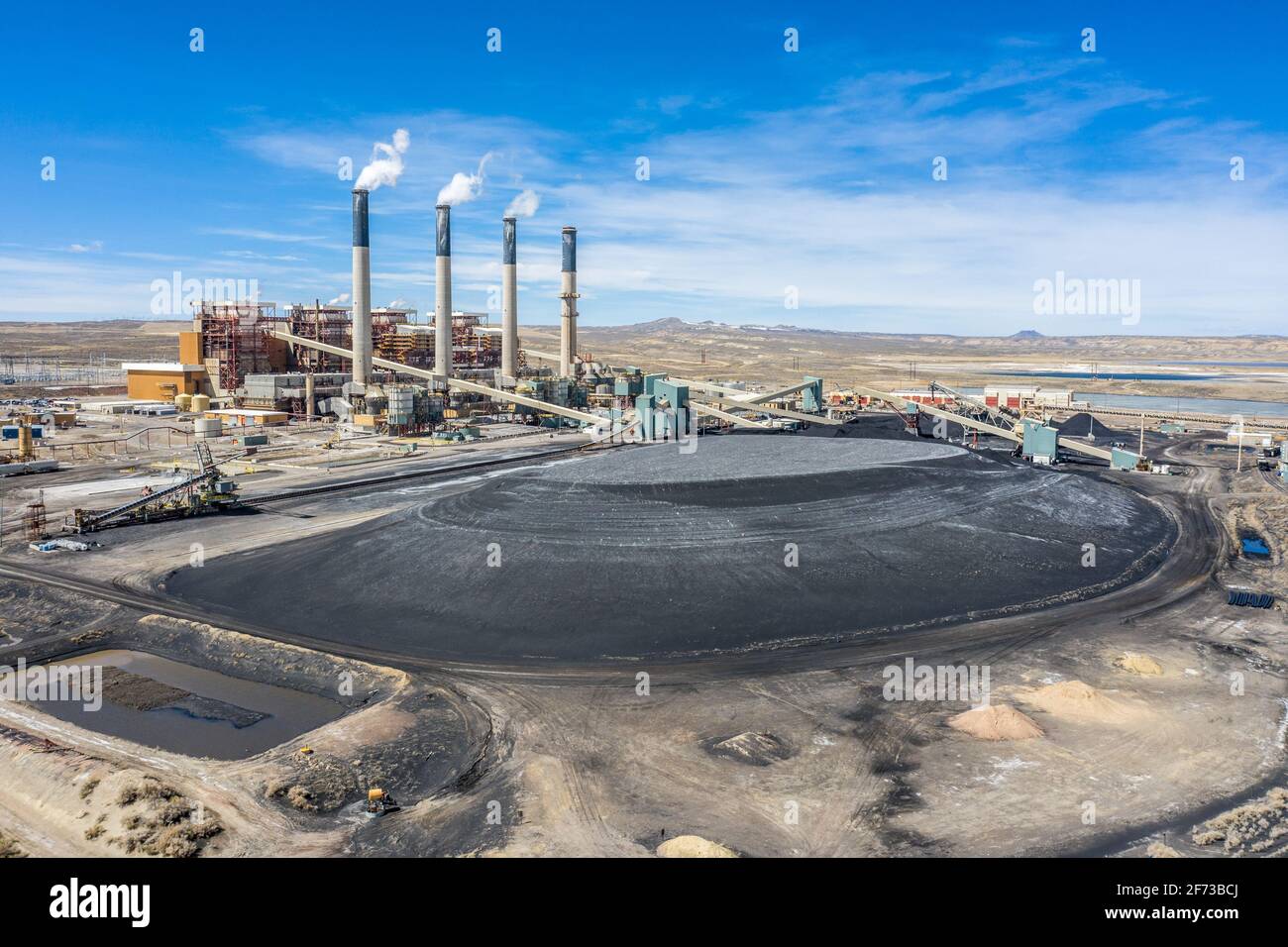 Jim Bridger Power Plant, coal powered, Point of Rocks, Wyoming, USA Stock Photo