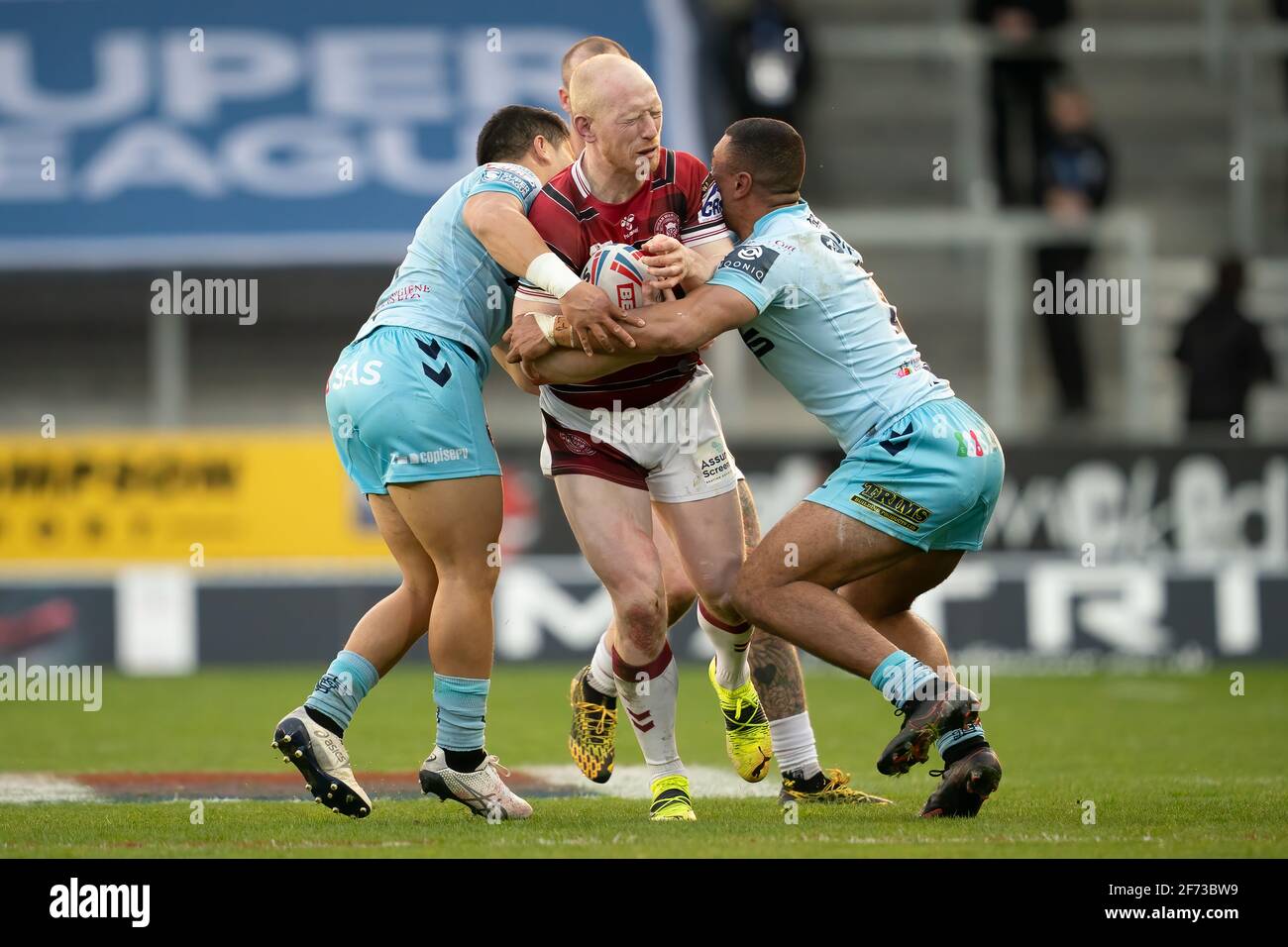 Wigan Warriors vs Wakefield Trinity Wigan Warriors's Liam Farrell is