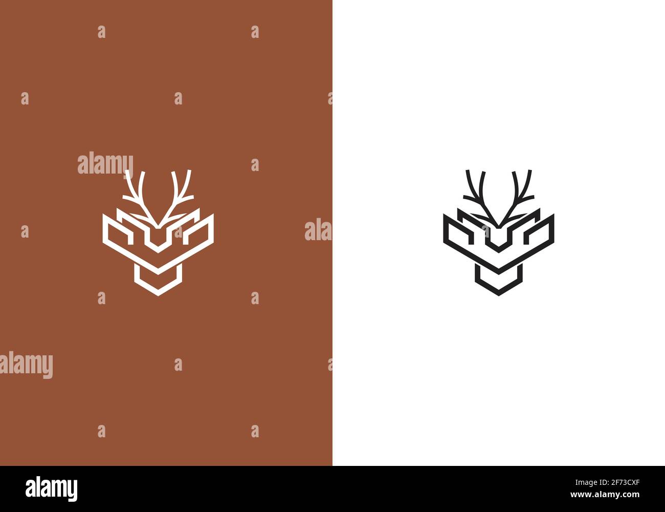 Deer Head Icon Logo vector template image Stock Vector