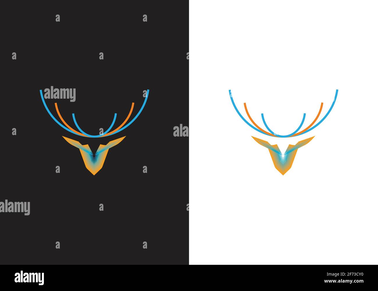 Deer Head Icon Logo vector template image Stock Vector