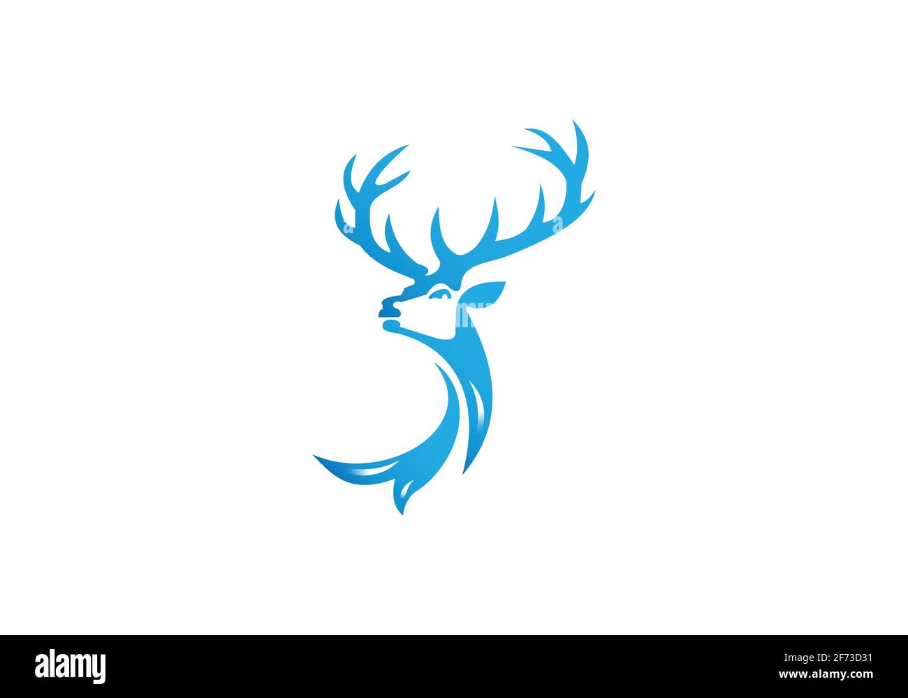 Deer Head Icon Logo vector template image Stock Vector