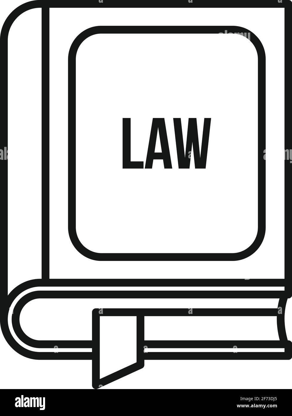 Law book icon, outline style Stock Vector