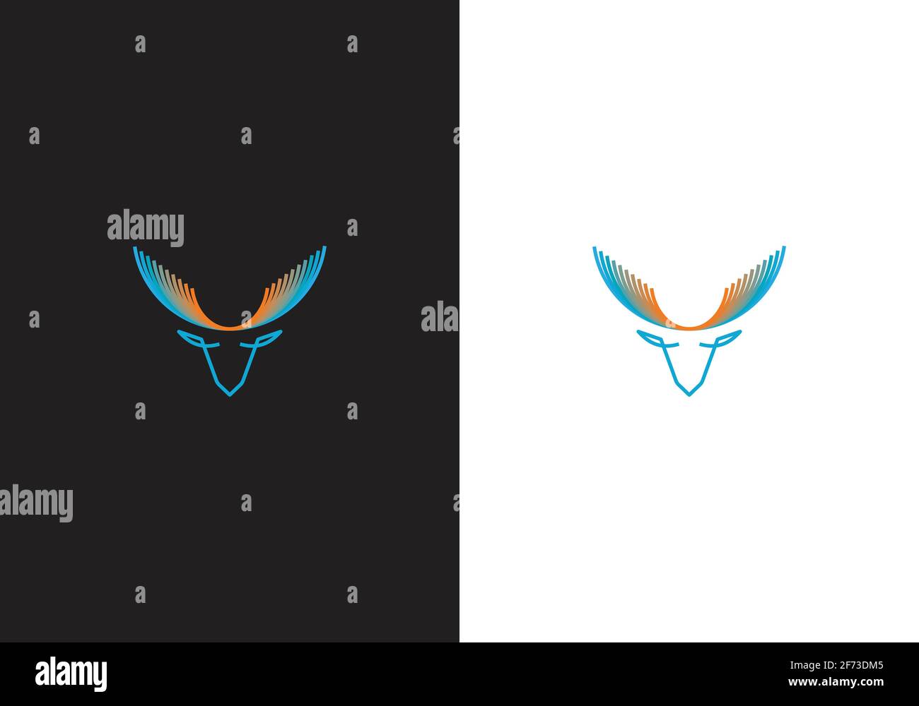 Deer Head Icon Logo vector template image Stock Vector