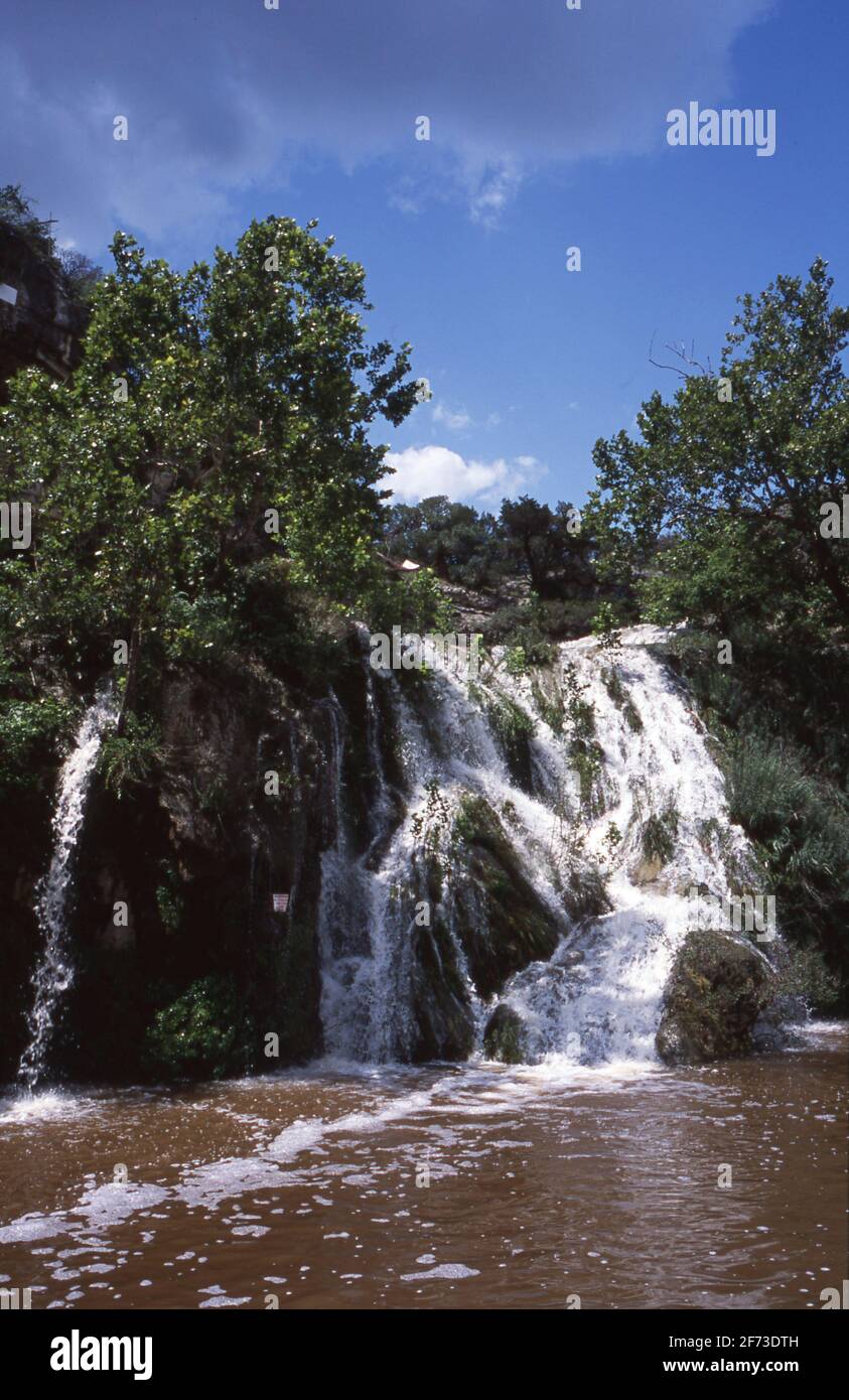 Deer Creek Falls flows into muddy Lake Buchanan after heavy rains in