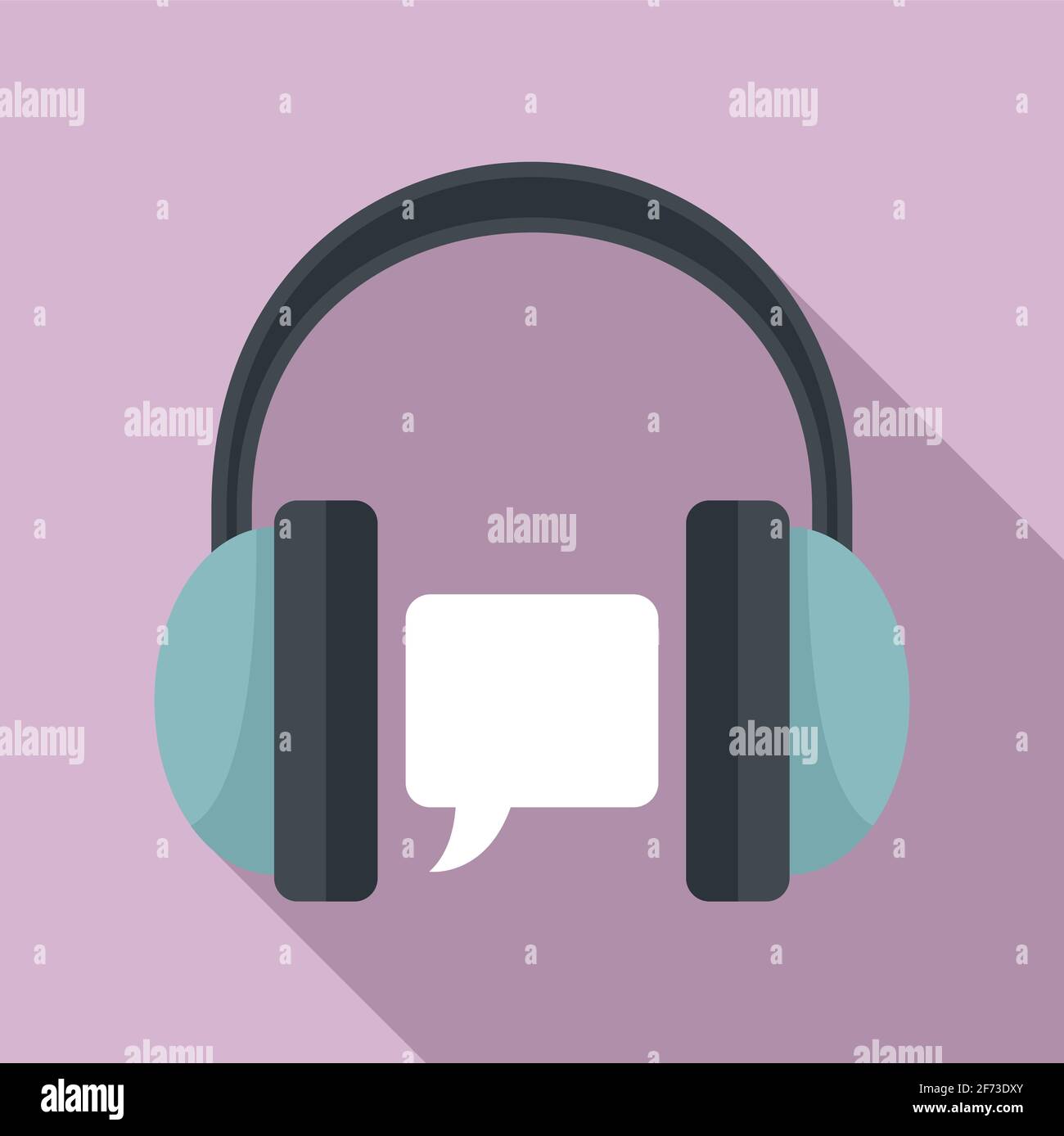 Audio linguist icon, flat style Stock Vector