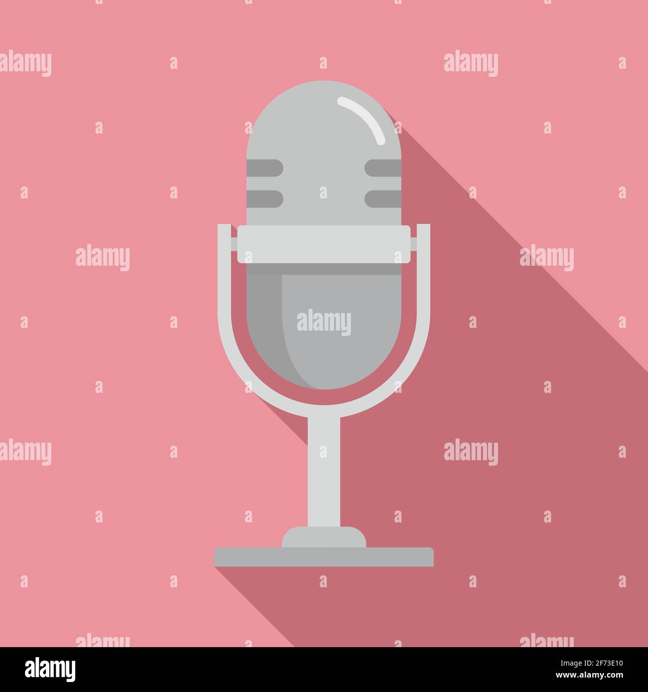 Linguist microphone icon, flat style Stock Vector