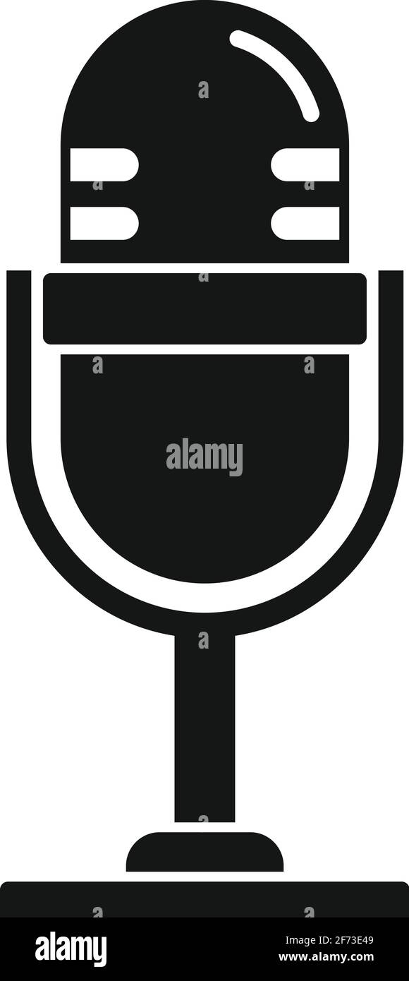 Linguist microphone icon, simple style Stock Vector