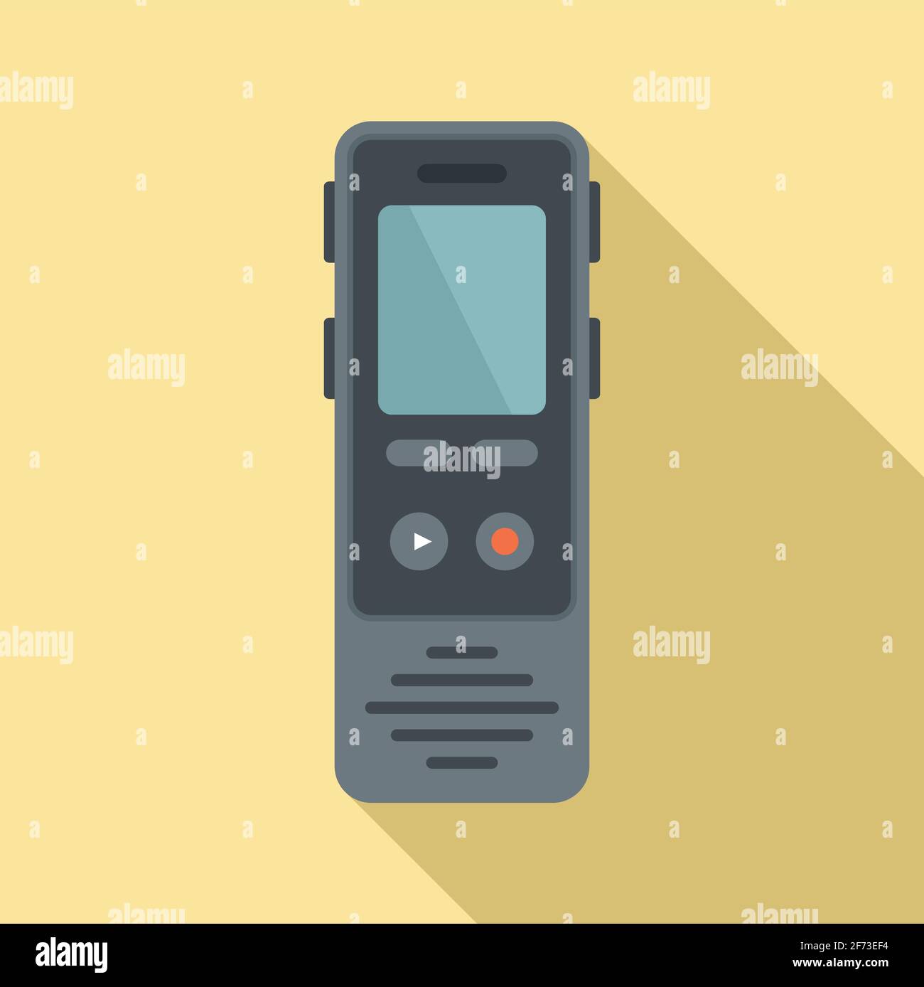 Linguist dictaphone icon, flat style Stock Vector