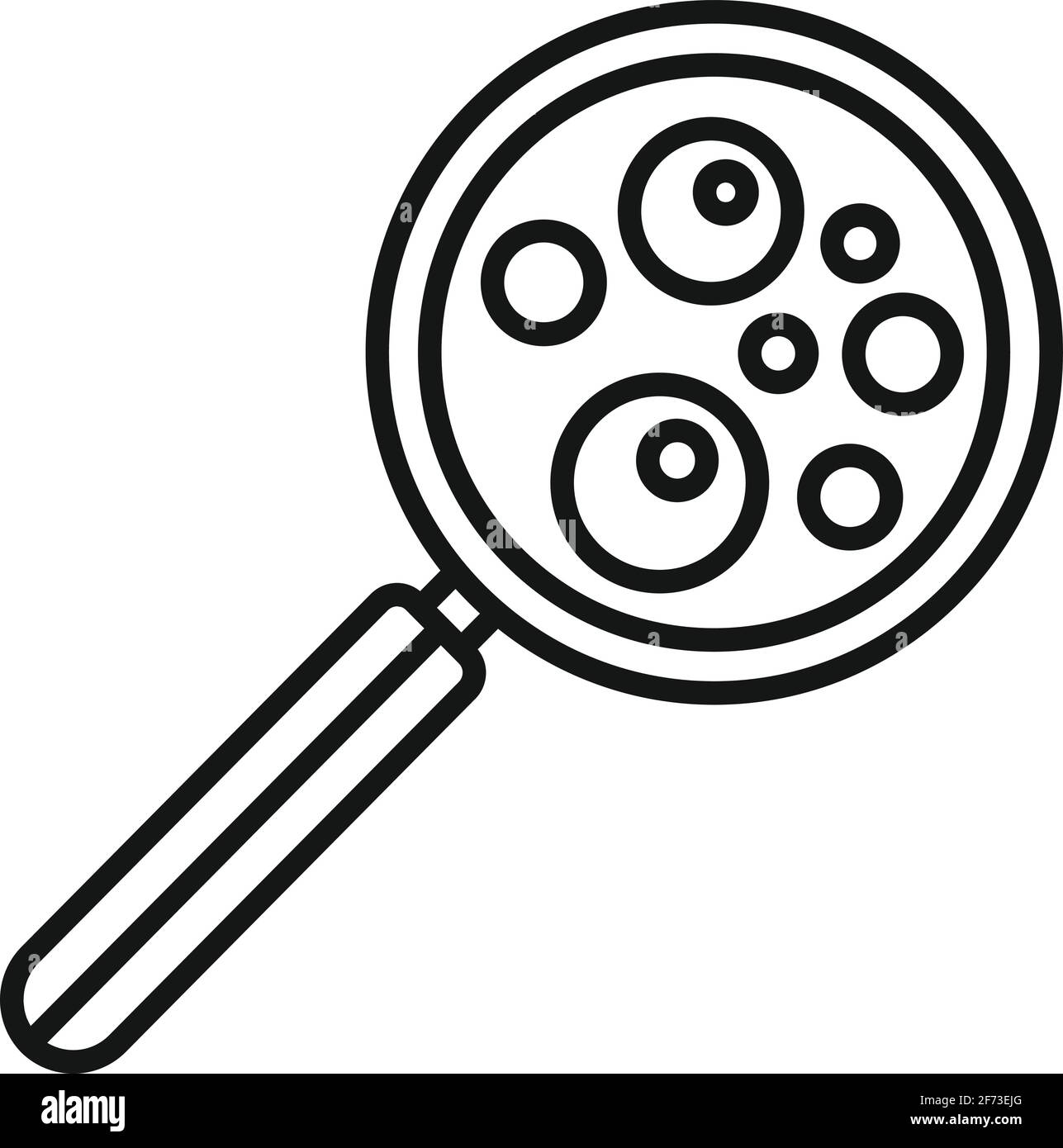 Biophysics magnifier icon, outline style Stock Vector