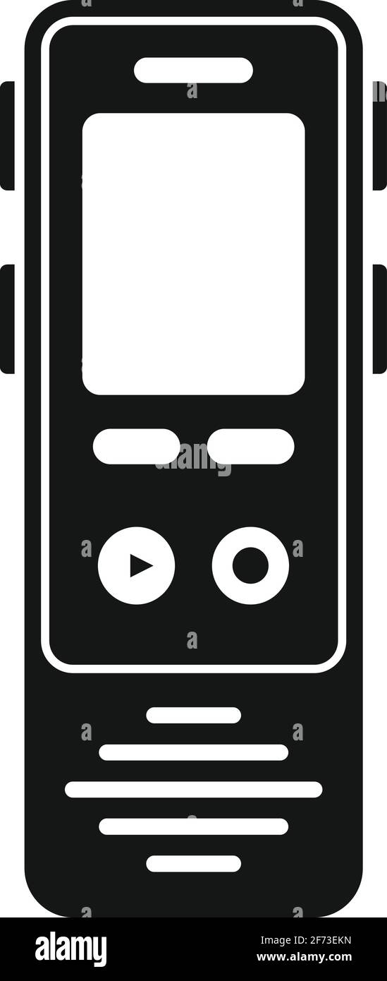 Linguist dictaphone icon, simple style Stock Vector
