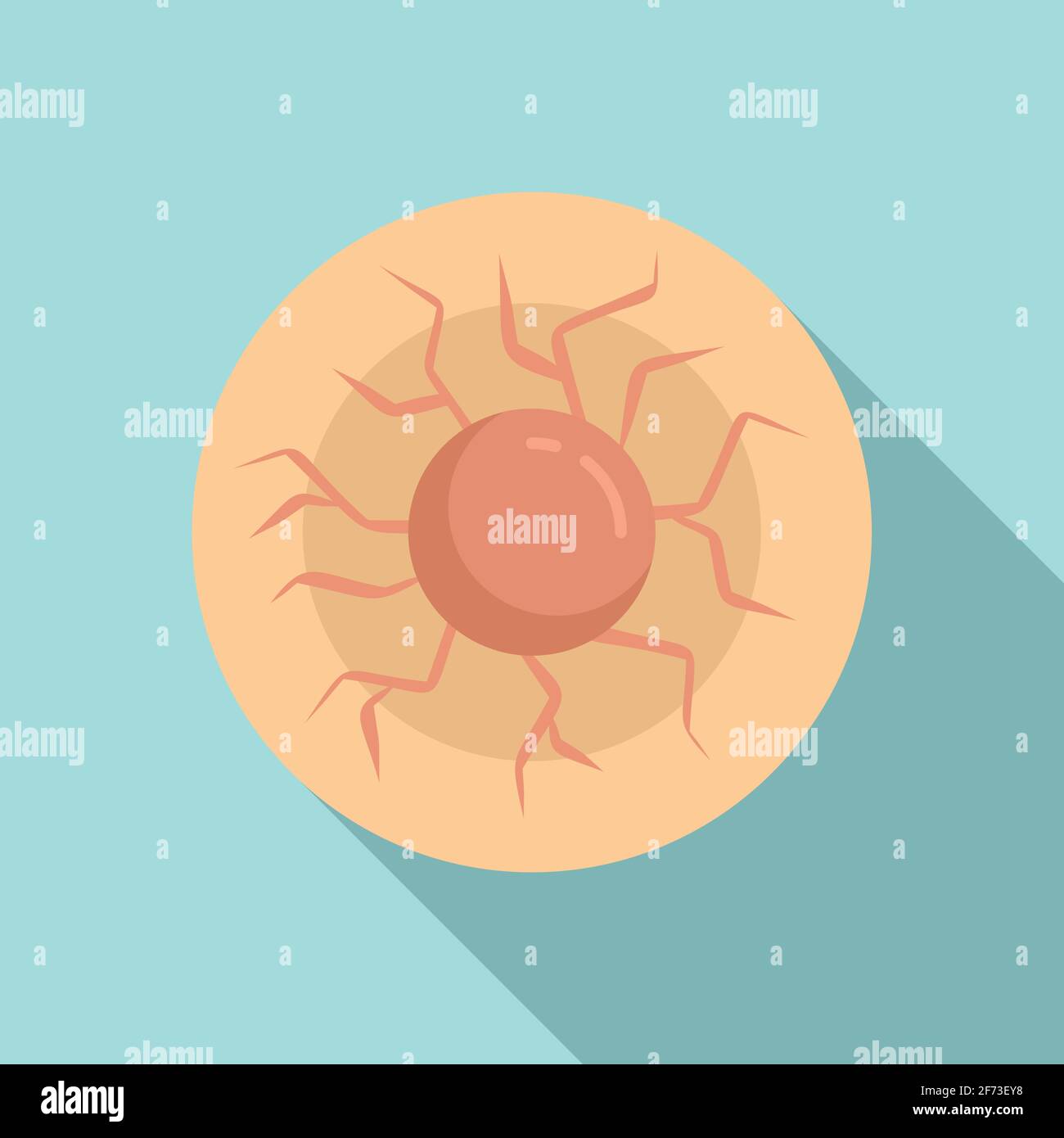 Biophysics cell icon, flat style Stock Vector