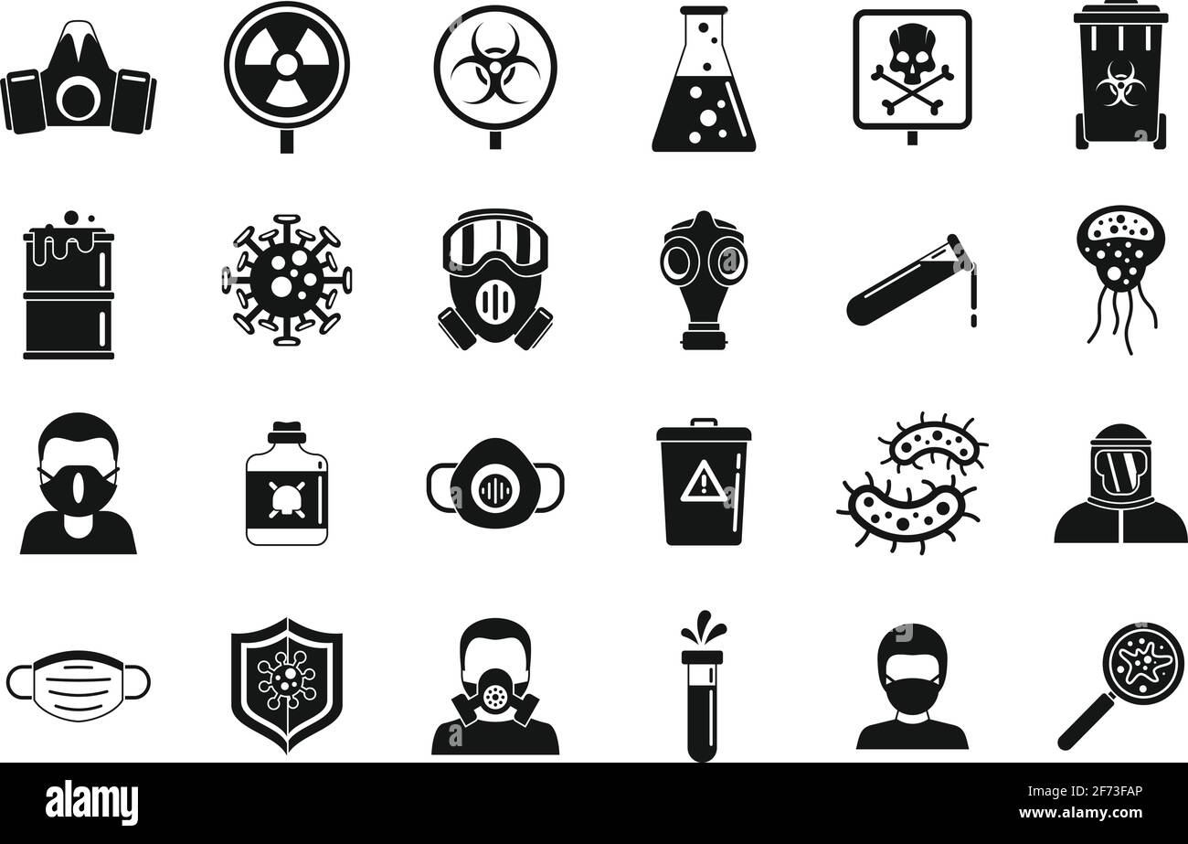 Biohazard toxic icons set, simple style Stock Vector Image & Art - Alamy