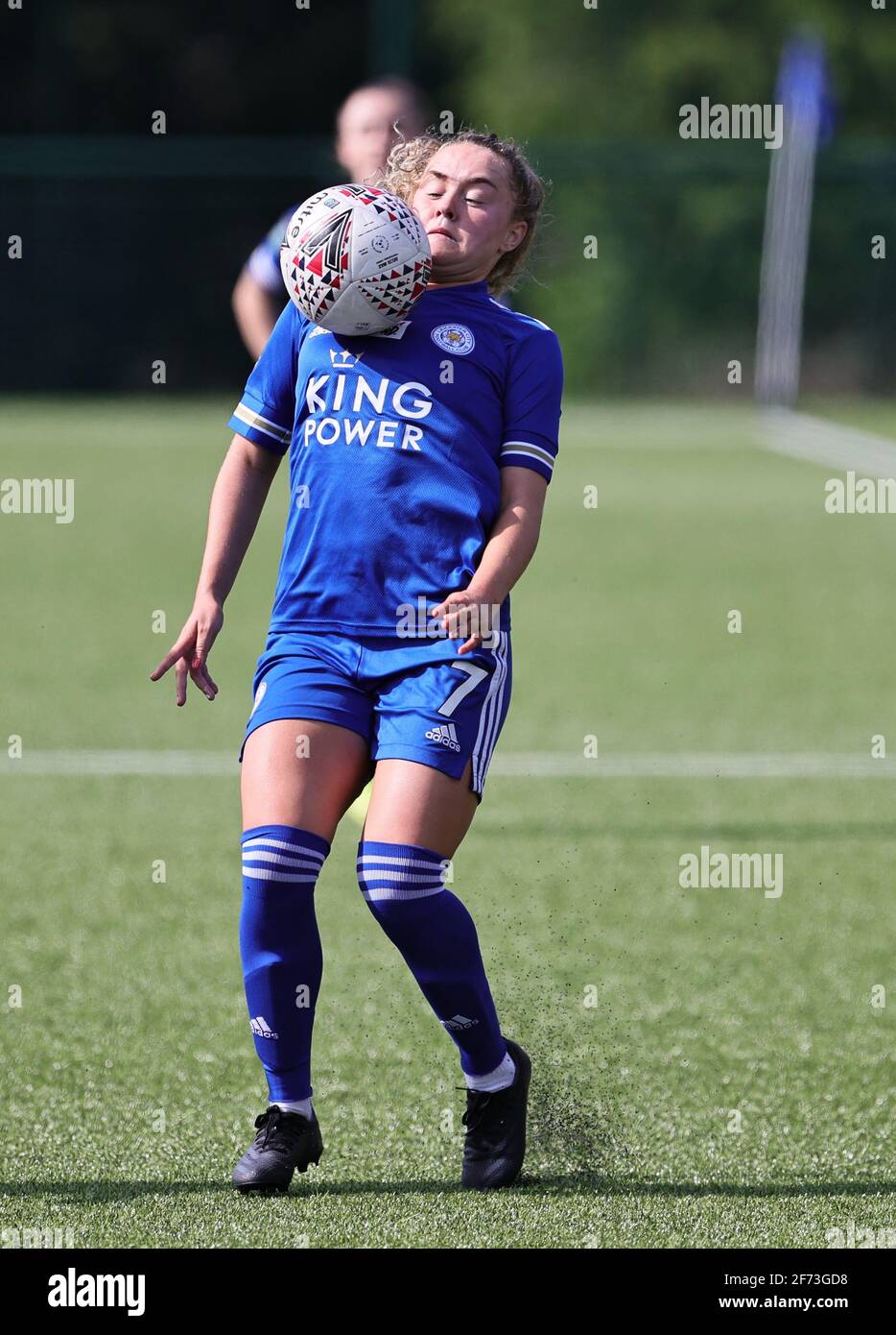 LOUGHBOROUGH, UK: Charlie Devlin of Leicester City controls the ball during the FA Women's Championship match between Leicester City and London Lionesses at Farley Way Stadium, Quorn, Loughborough on Sunday 4th April 2021. (Credit: James Holyoak | MI News) Credit: MI News & Sport /Alamy Live News Stock Photo