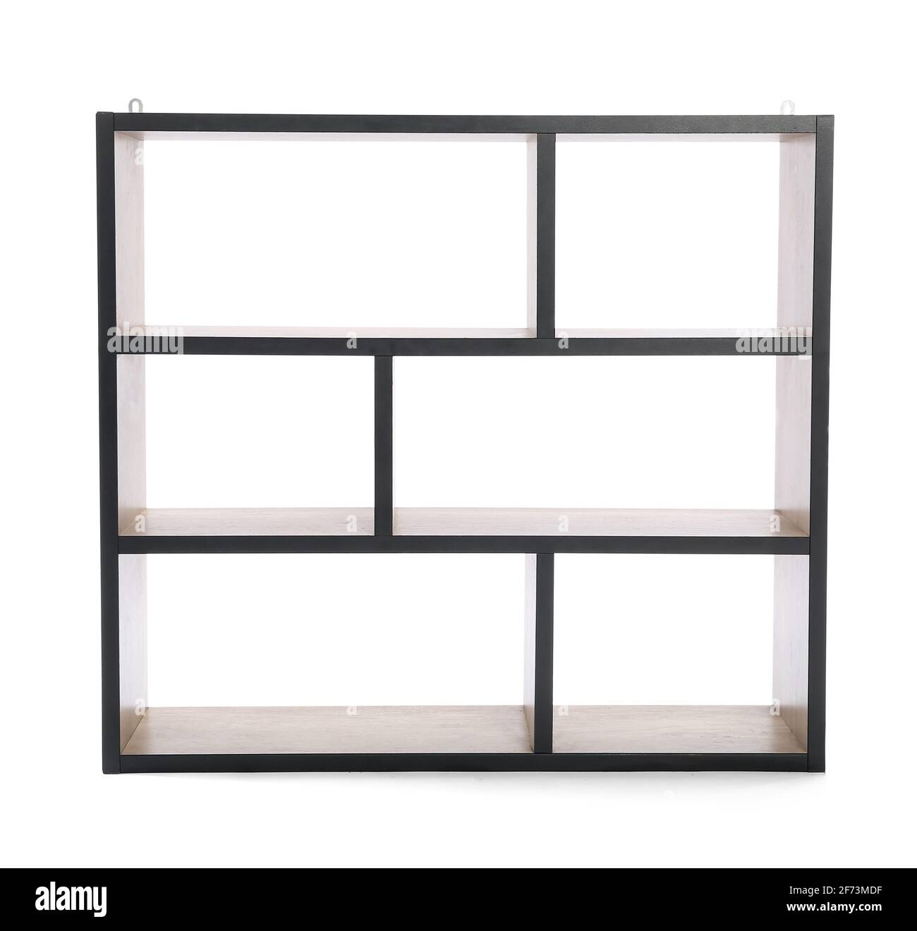 Modern empty shelf unit on white background Stock Photo Alamy
