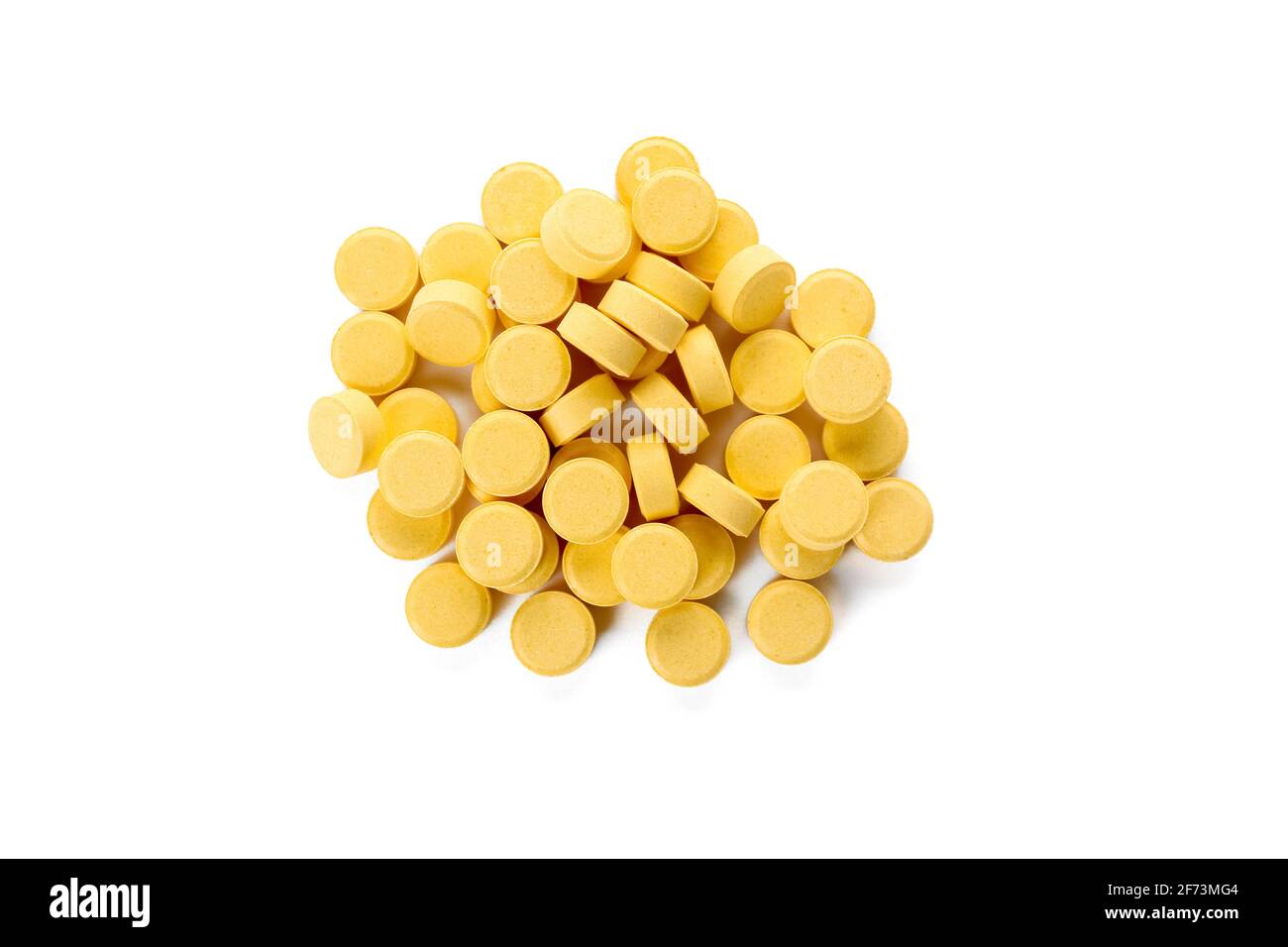 Folic acid pills on white background Stock Photo