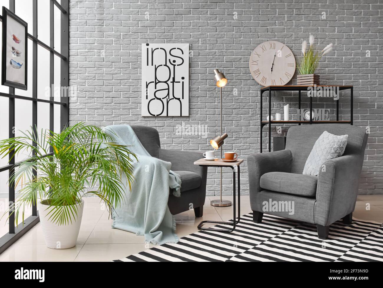Interior of modern stylish living room Stock Photo - Alamy
