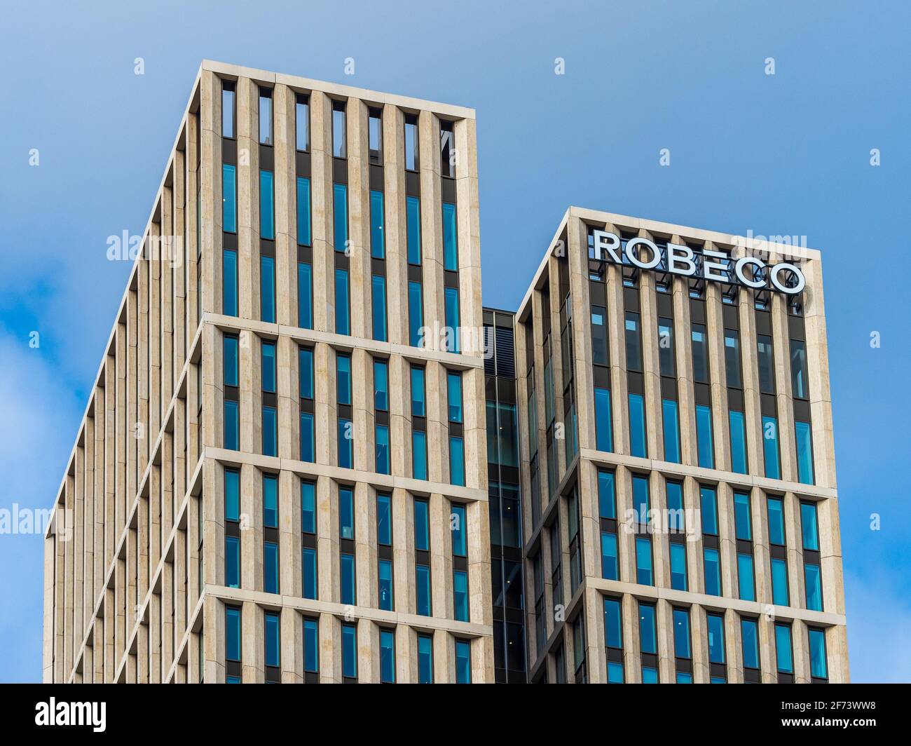 Robeco Head Office Rotterdam - Robeco is a Dutch Financial Services company specialising in Asset Management,  founded 1929 it is owned by Orix Japan Stock Photo