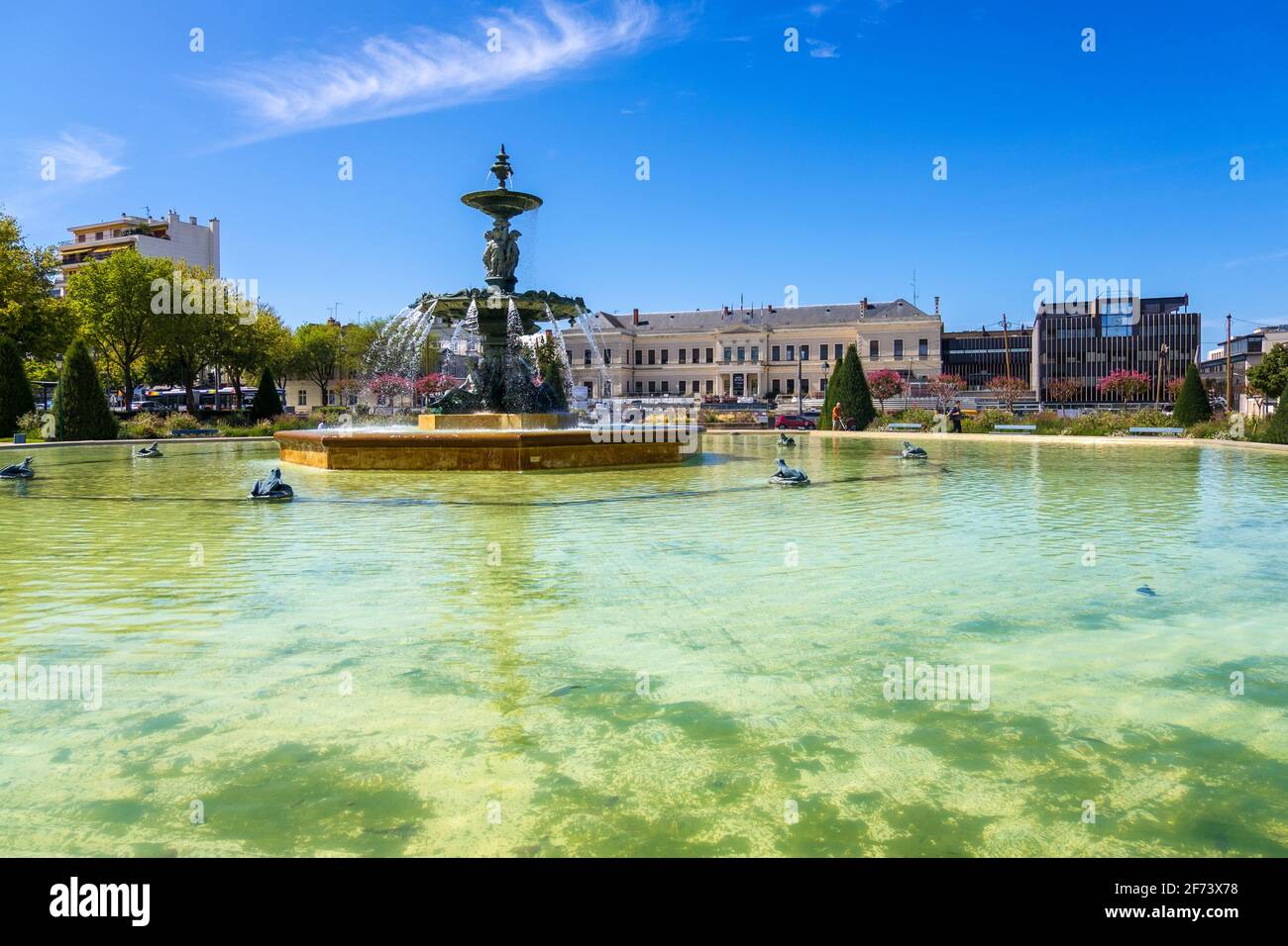 Angers, France - August 23, 2019: Fountain in Jardin du Mail. Mail Garden  is a public park in the city center of Angers in France Stock Photo - Alamy