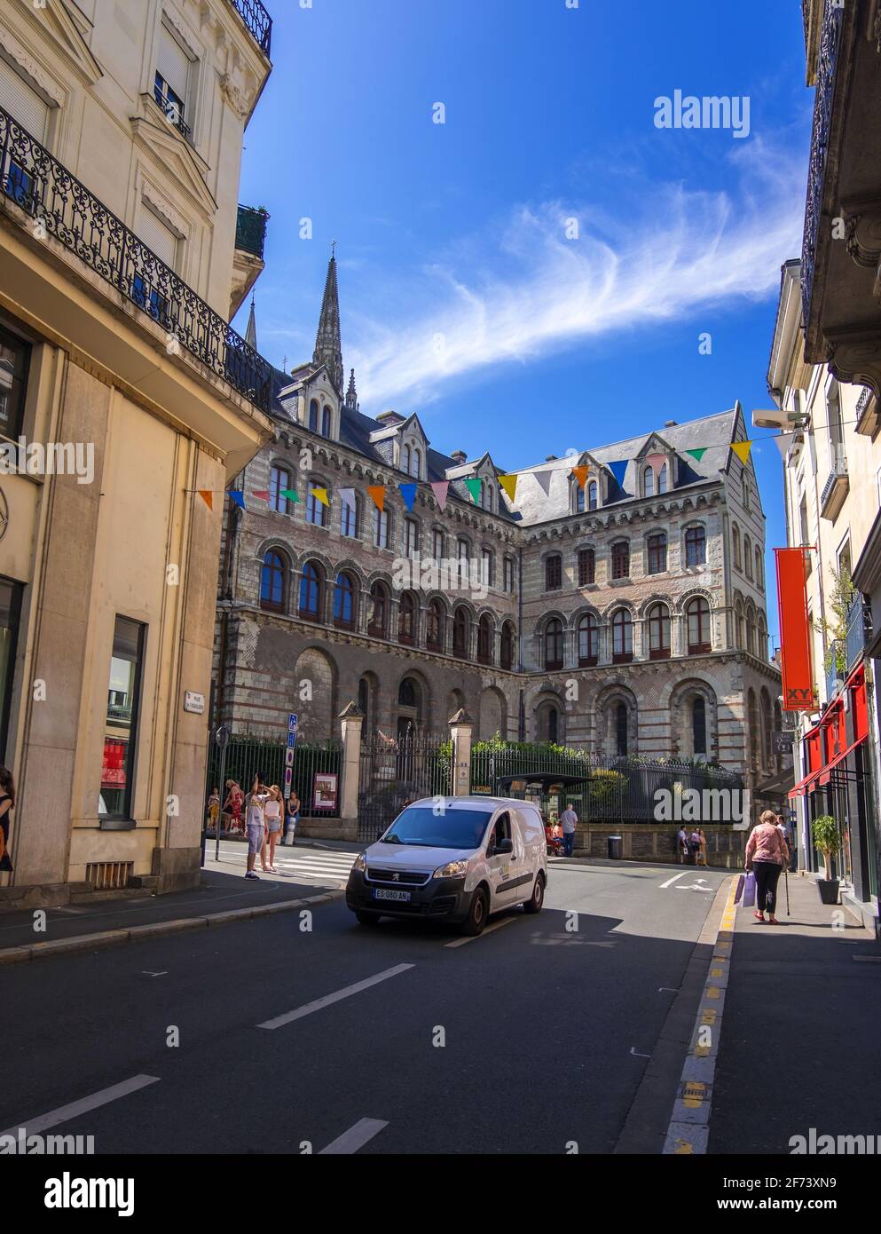 Angers, France  August 23, 2019 A Rue de l'Aiguillerie street and