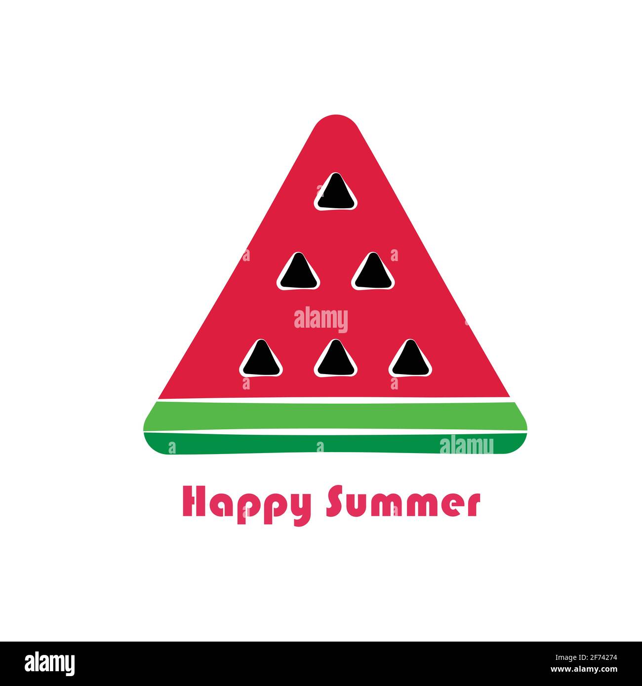a slice of watermelon in the form of a triangular. vector. summer Stock ...