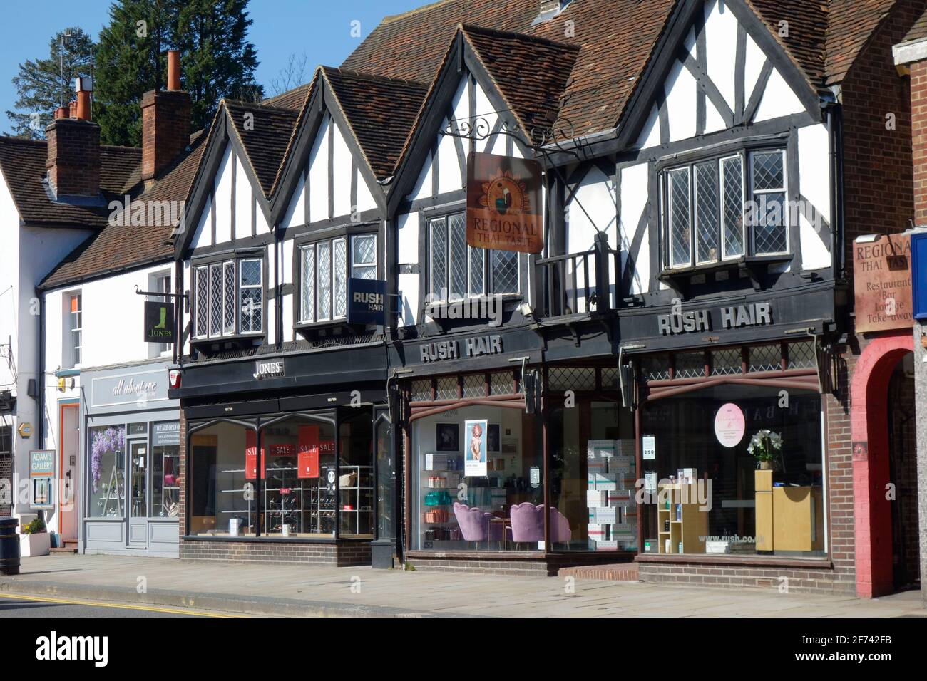 The Surrey town of Reigate, Surrey, England, United Kingdom. Stock Photo