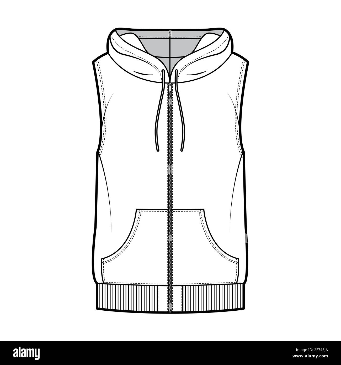 Hooded vest waistcoat technical fashion 