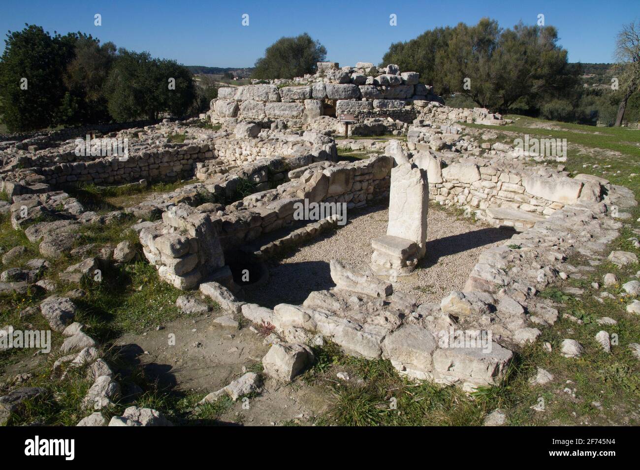 Talayots stones Archaeological site Mallorca, prehistoric era, Montuiri, Spain bronze era Stock Photo