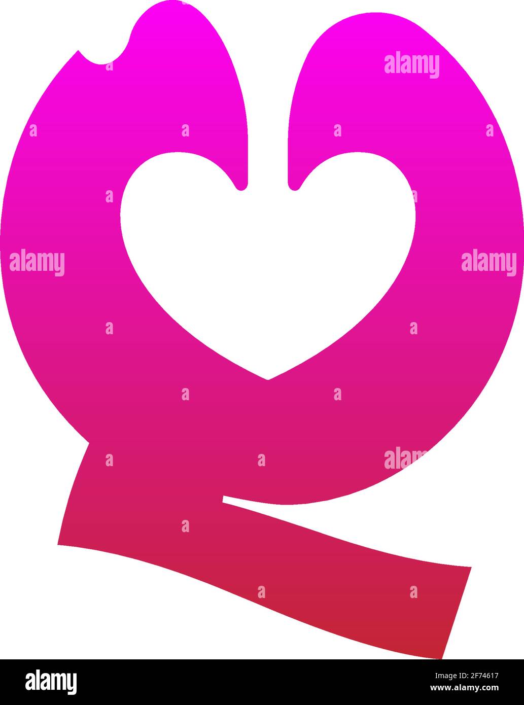 Letter Q Logo Icon With Melting Love Symbol Design Template Vector
