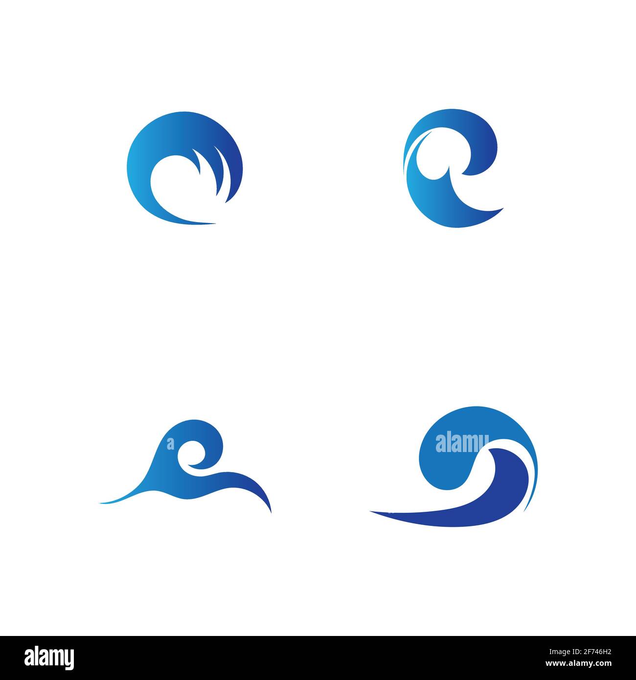 set of Ocean Wave Logo vector illustration design Template - Vector ...