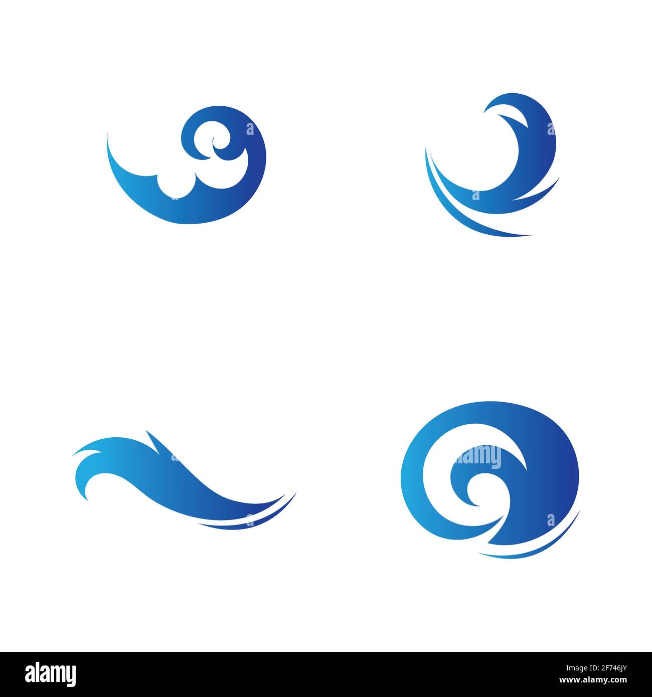 set of Ocean Wave Logo vector illustration design Template - Vector Stock Vector