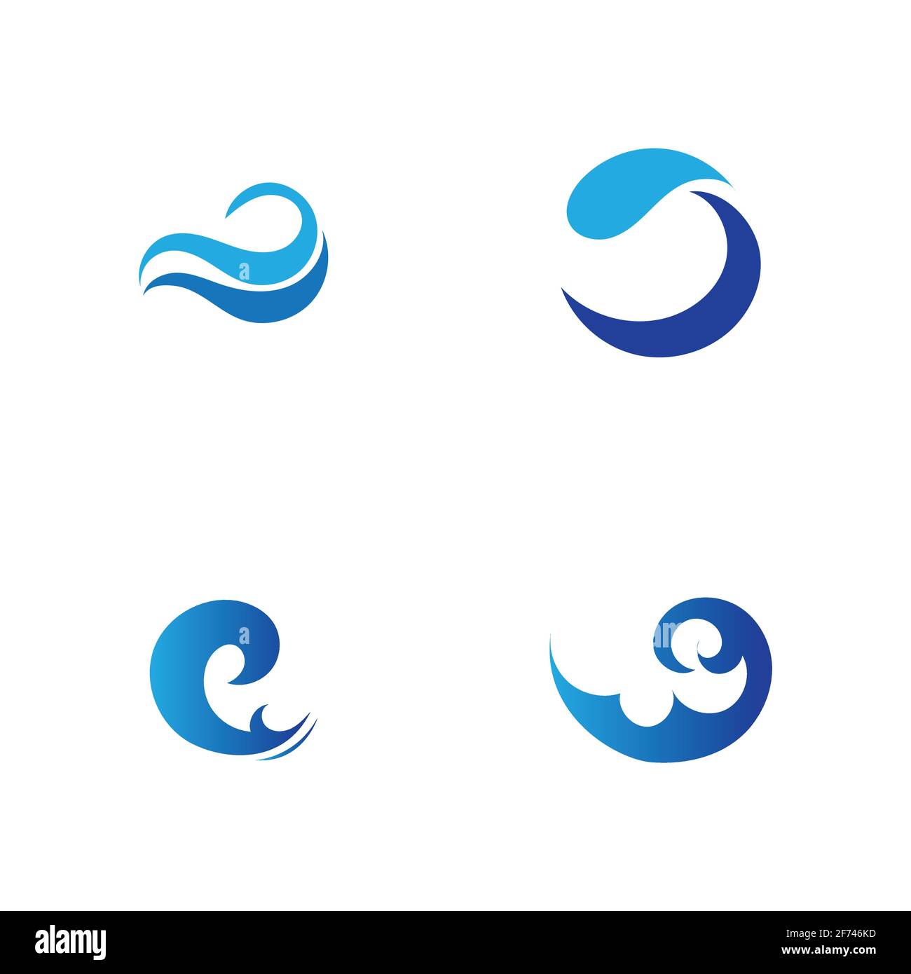 set of Ocean Wave Logo vector illustration design Template - Vector Stock Vector