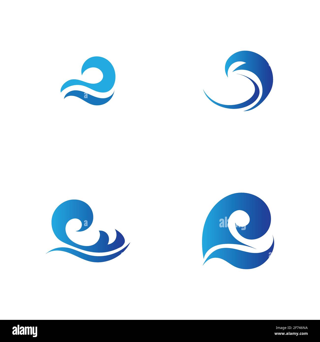 set of Ocean Wave Logo vector illustration design Template - Vector Stock Vector