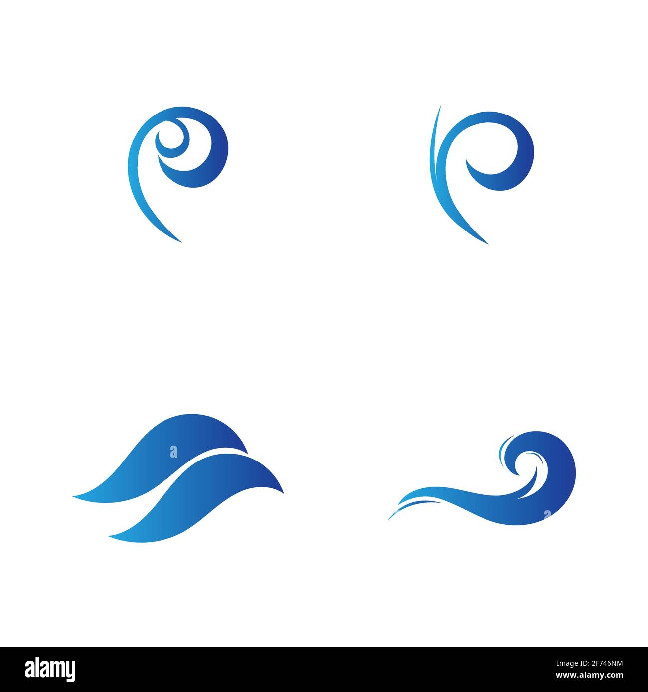 set of Ocean Wave Logo vector illustration design Template - Vector Stock Vector