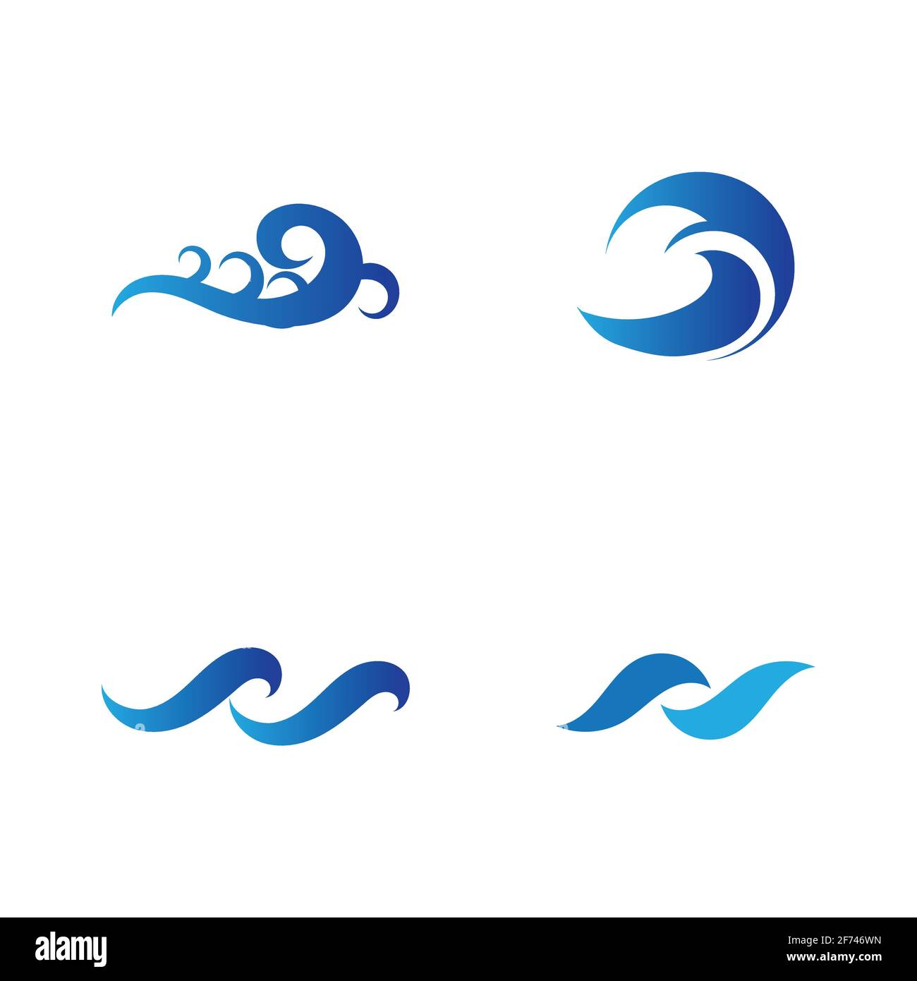 set of Ocean Wave Logo vector illustration design Template - Vector Stock Vector