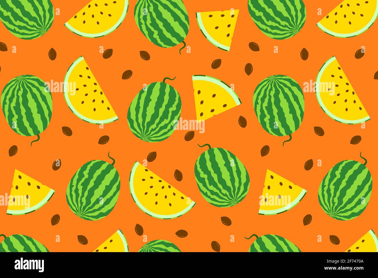 Sweet watermelon vector seamless pattern. Summer organic pattern for fabric, textile, wallpaper, calendar and decoration design. Stock Vector