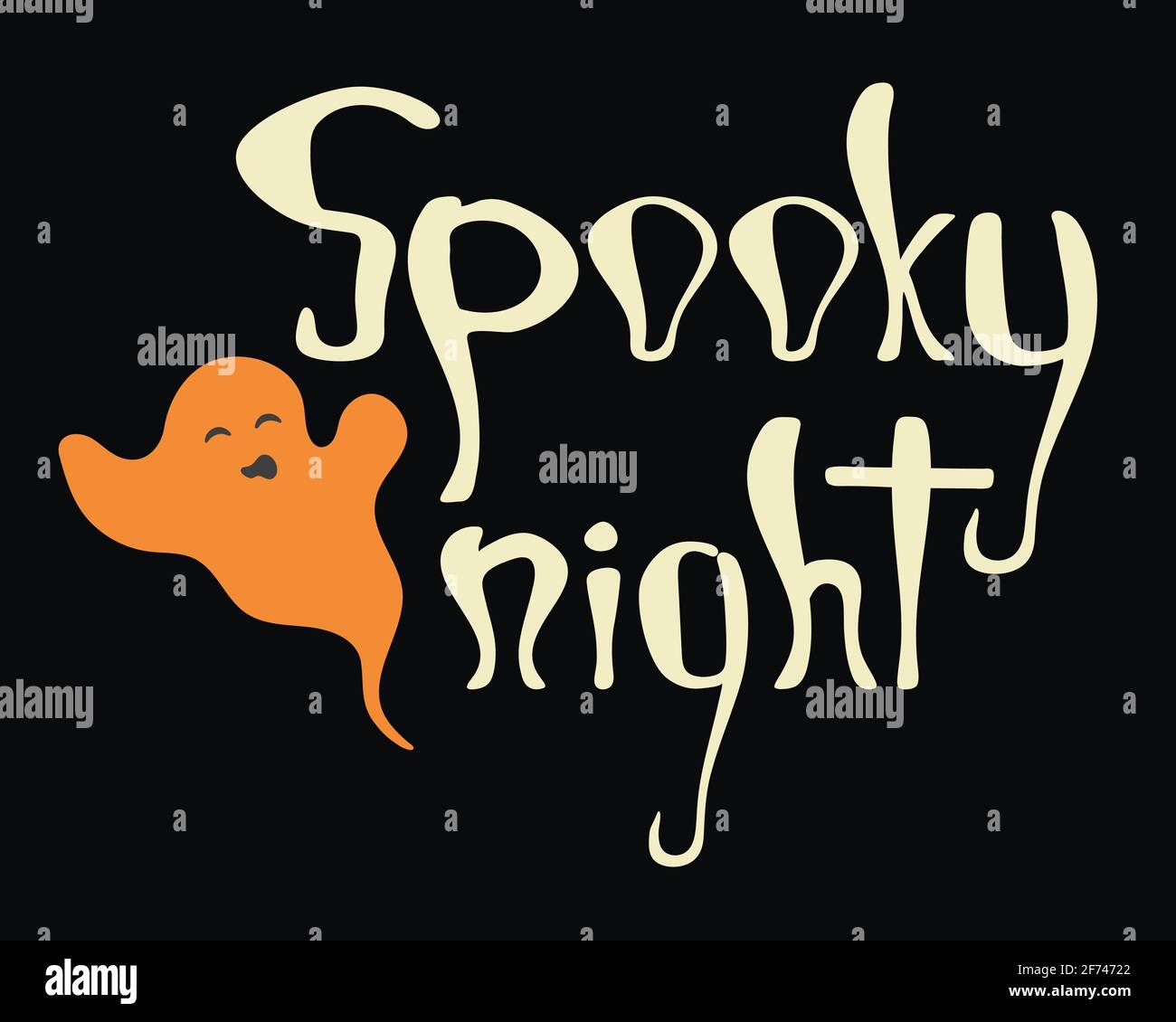 Spooky night halloween poster. Stock Vector