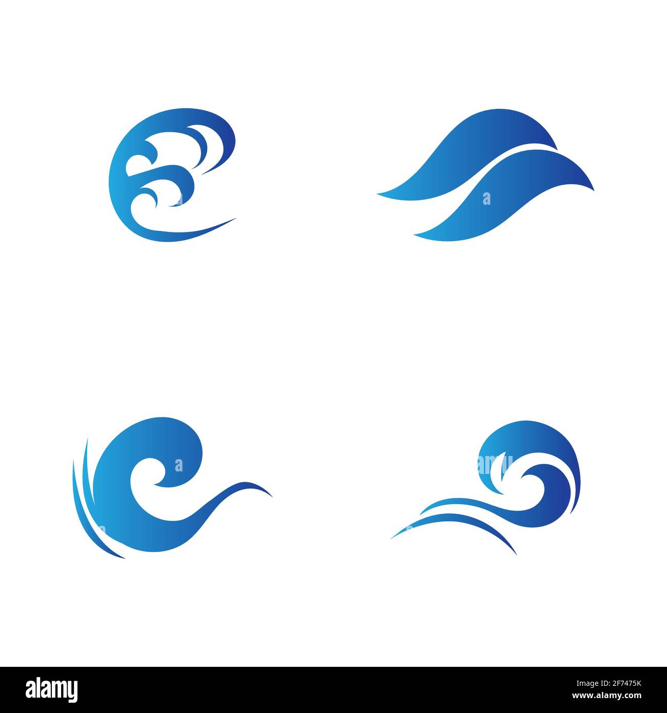 set of Ocean Wave Logo vector illustration design Template - Vector ...