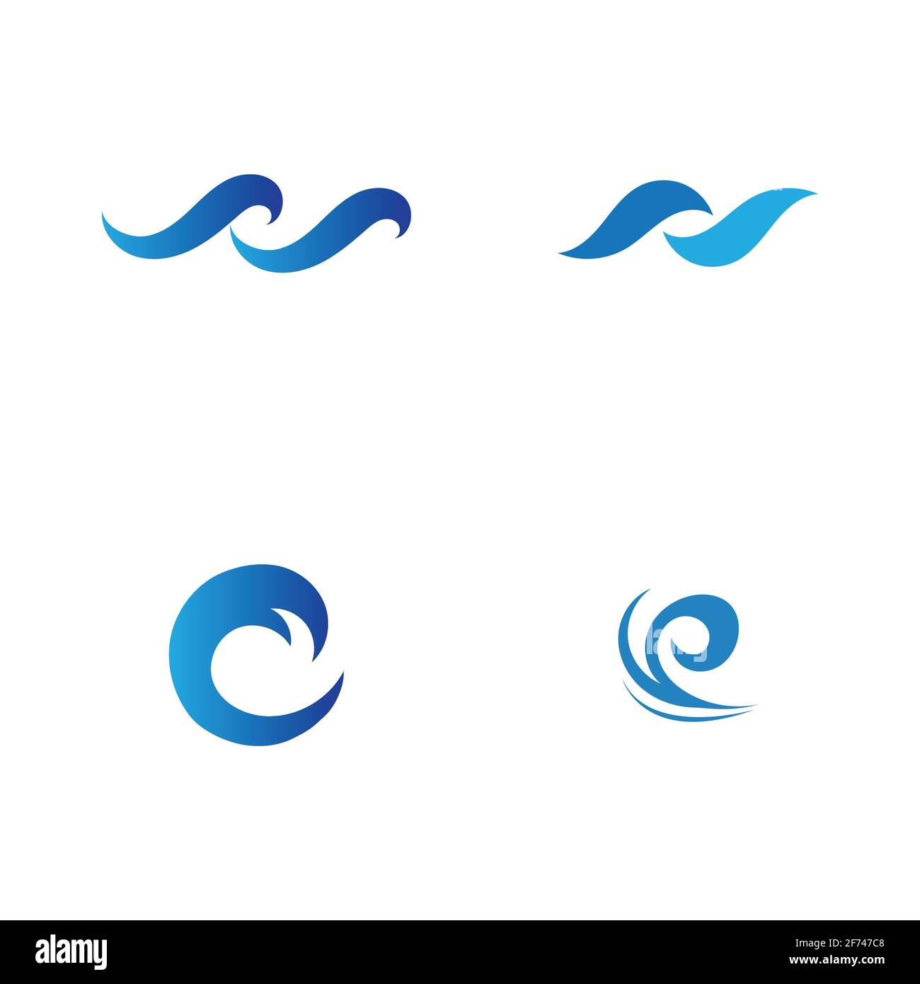 set of Ocean Wave Logo vector illustration design Template - Vector ...