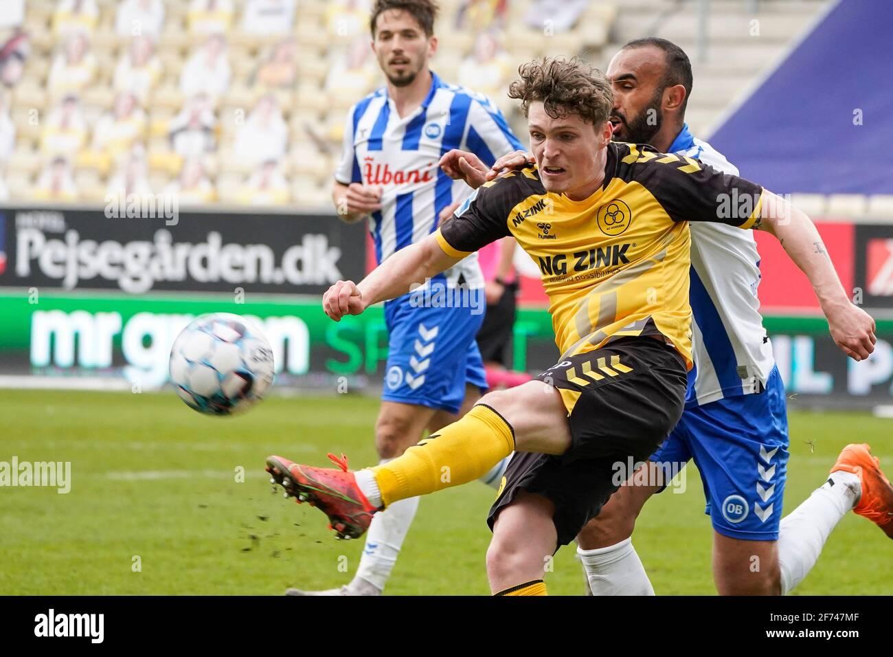Horsens, Denmark. 04th Apr, 2021. Nikolas Dyhr (6) of AC Horsens during the 3F Superliga match between AC Horsens and Odense Boldklub at Casa Arena in Horsens. (Photo Credit: Gonzales Photo/Alamy