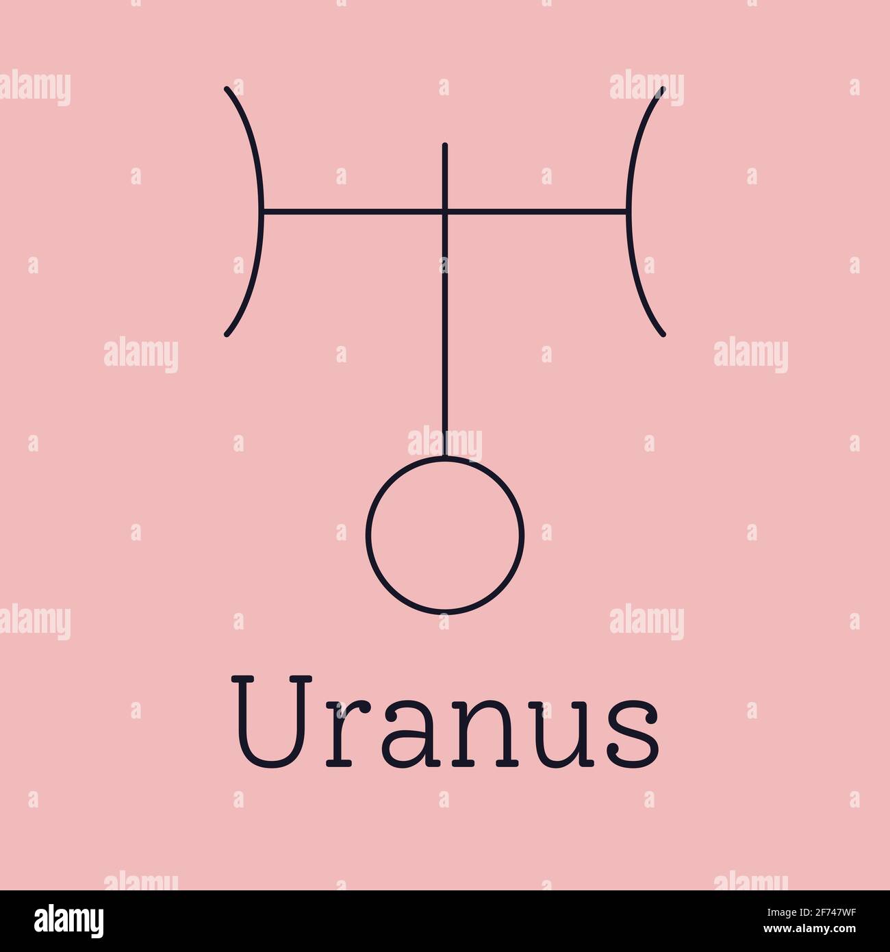 Uranus astrological and zodiac symbol Stock Vector