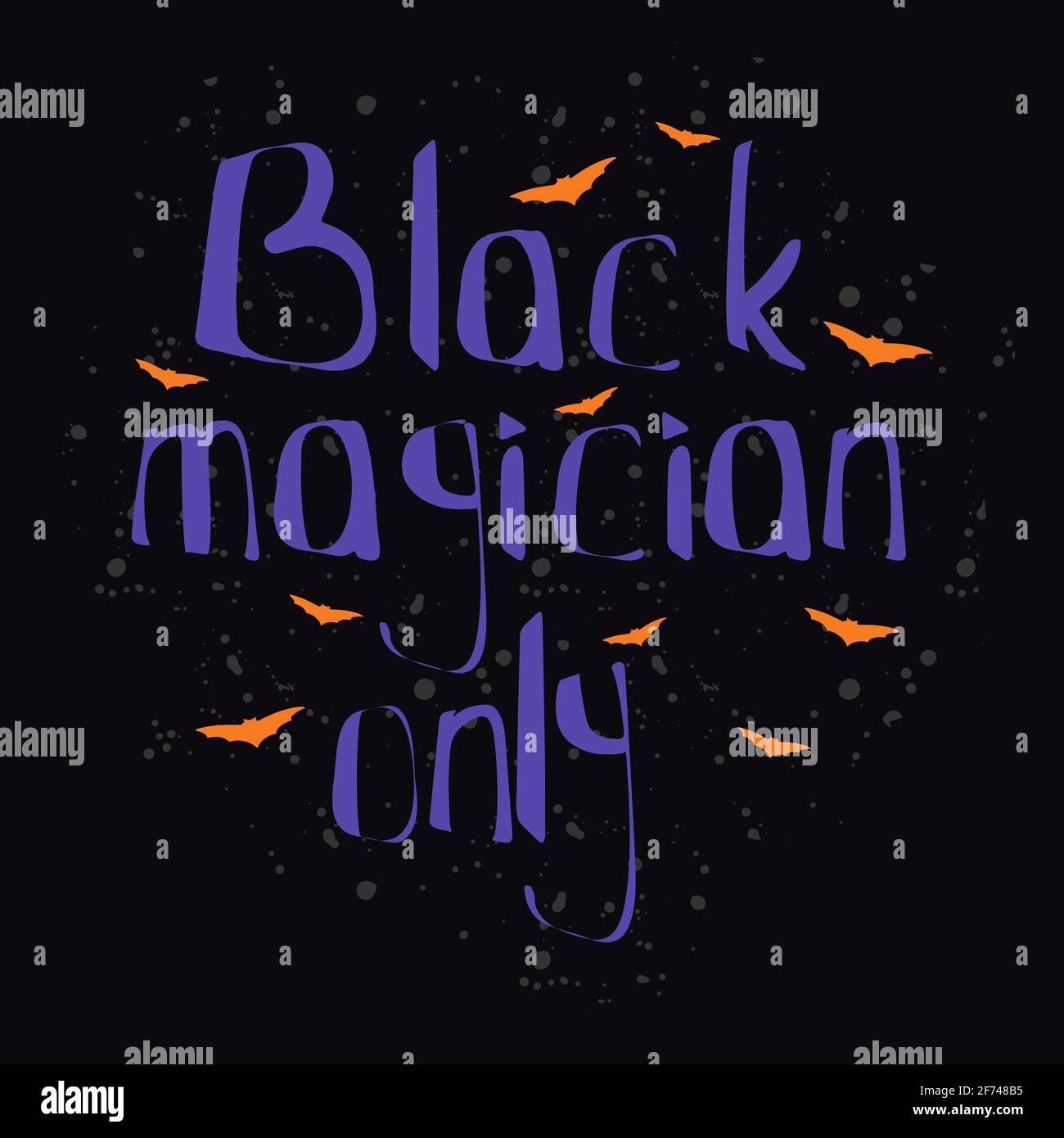Black magician Halloween lettering Stock Vector